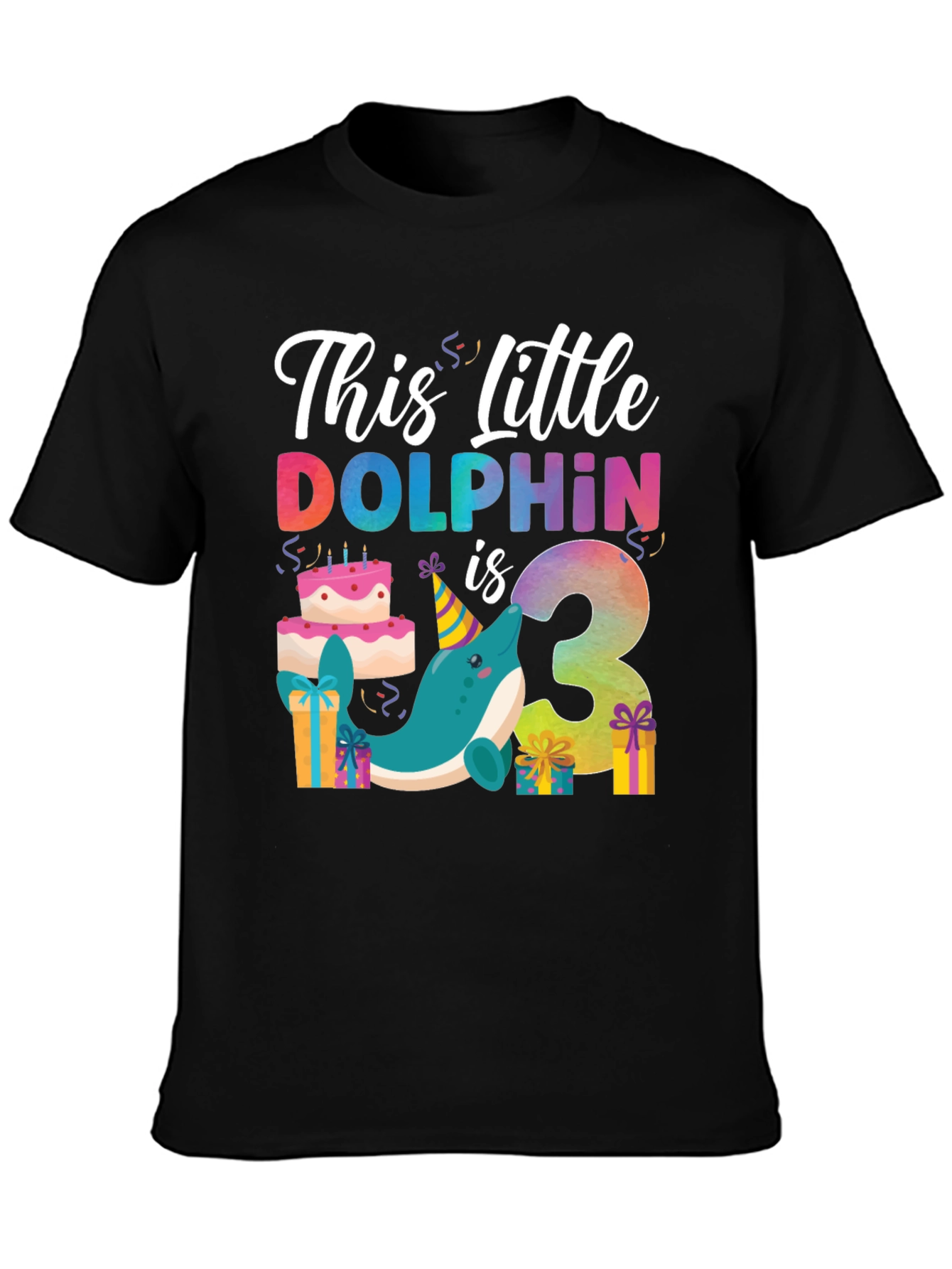 This Little Dolphin is 3 Birthday T-Shirt