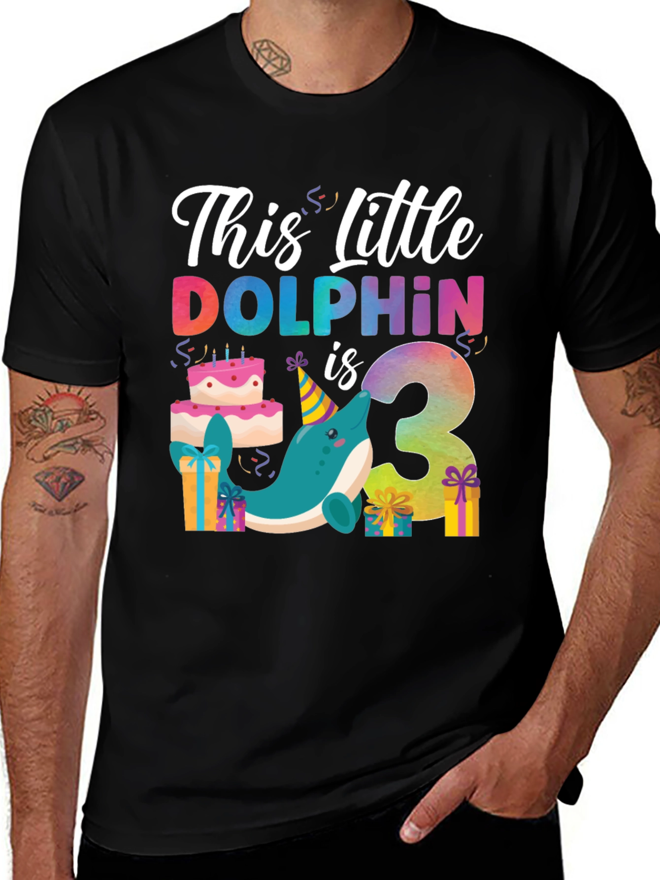 This Little Dolphin is 3 Birthday T-Shirt
