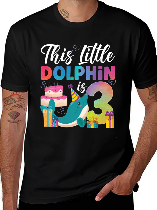 This Little Dolphin is 3 Birthday T-Shirt