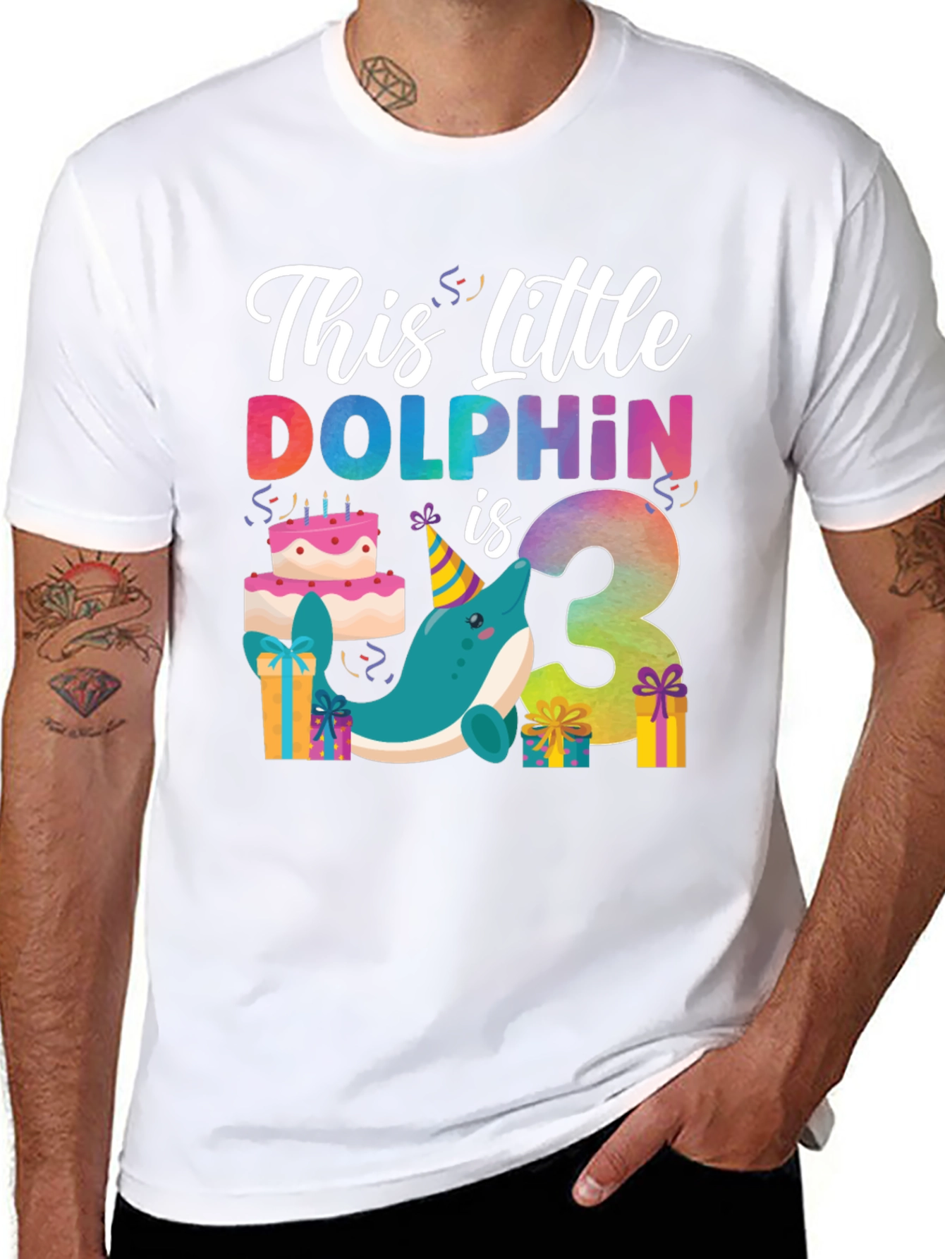 This Little Dolphin is 3 Birthday T-Shirt