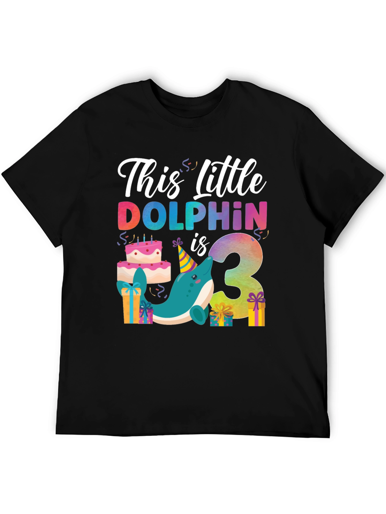 This Little Dolphin is 3 Birthday T-Shirt
