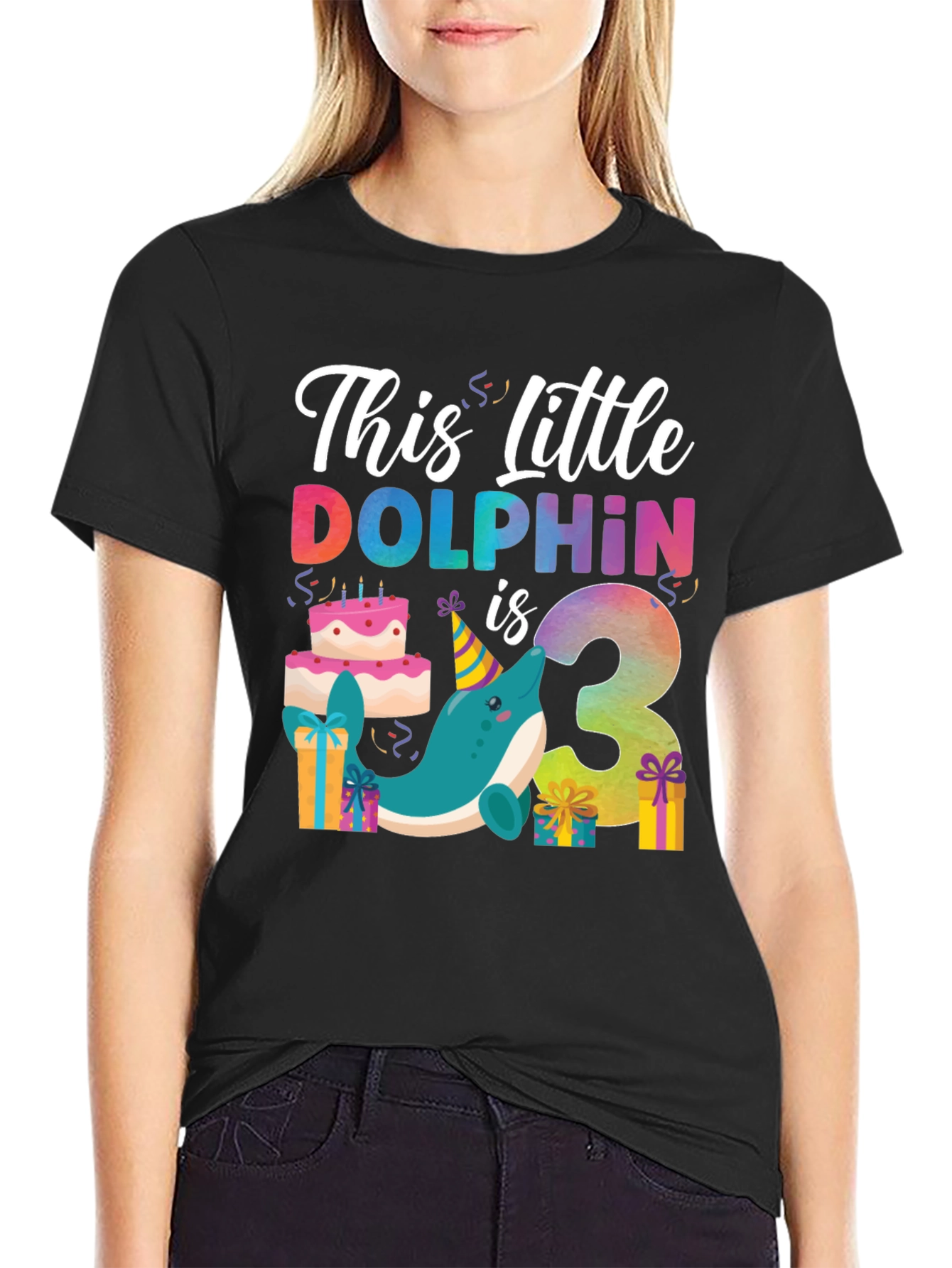 This Little Dolphin is 3 Birthday T-Shirt