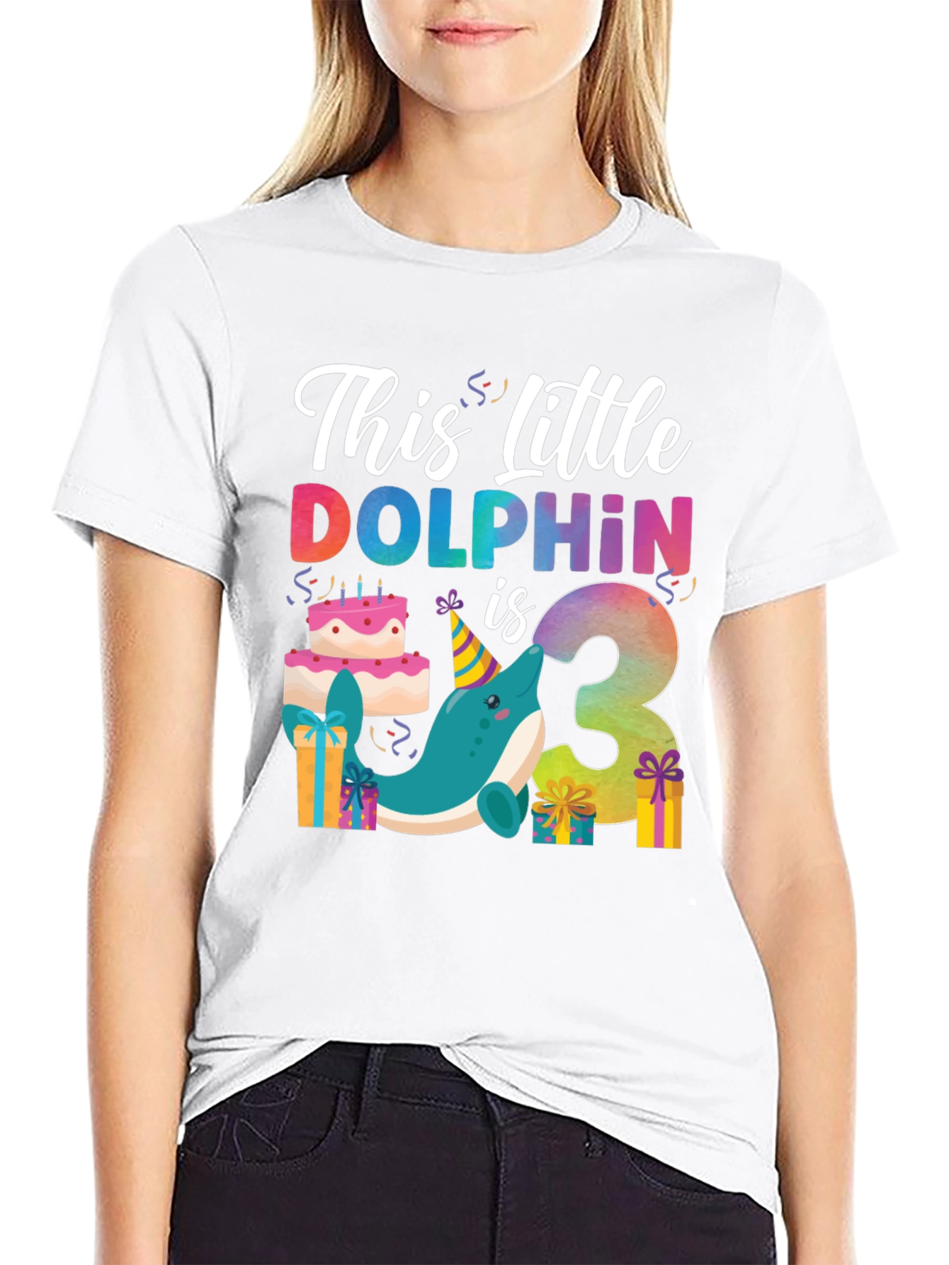 This Little Dolphin is 3 Birthday T-Shirt