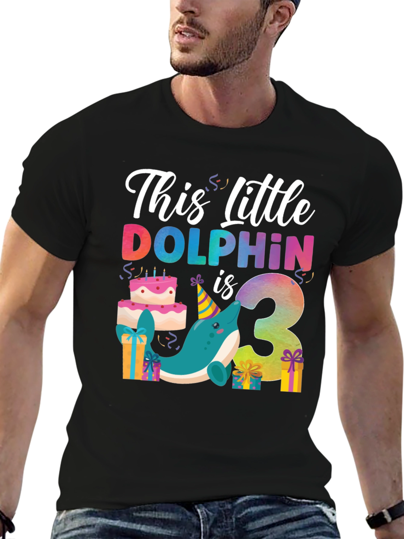 This Little Dolphin is 3 Birthday T-Shirt
