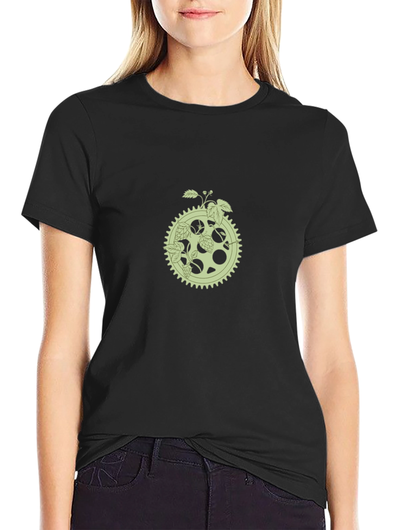 Hop Gear Graphic Tee - Soft Black Cotton T-Shirt