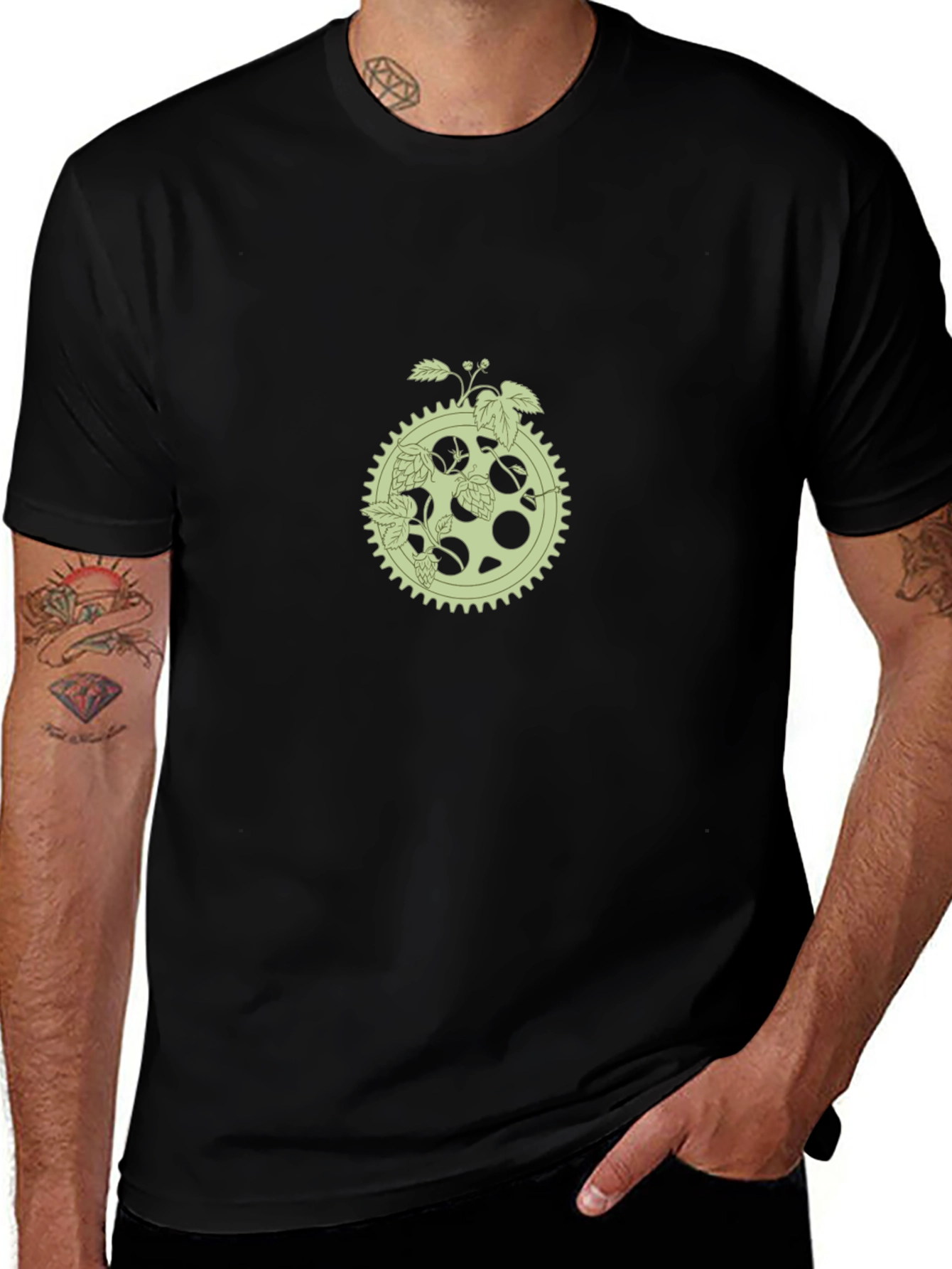 Hop Gear Graphic Tee - Soft Black Cotton T-Shirt