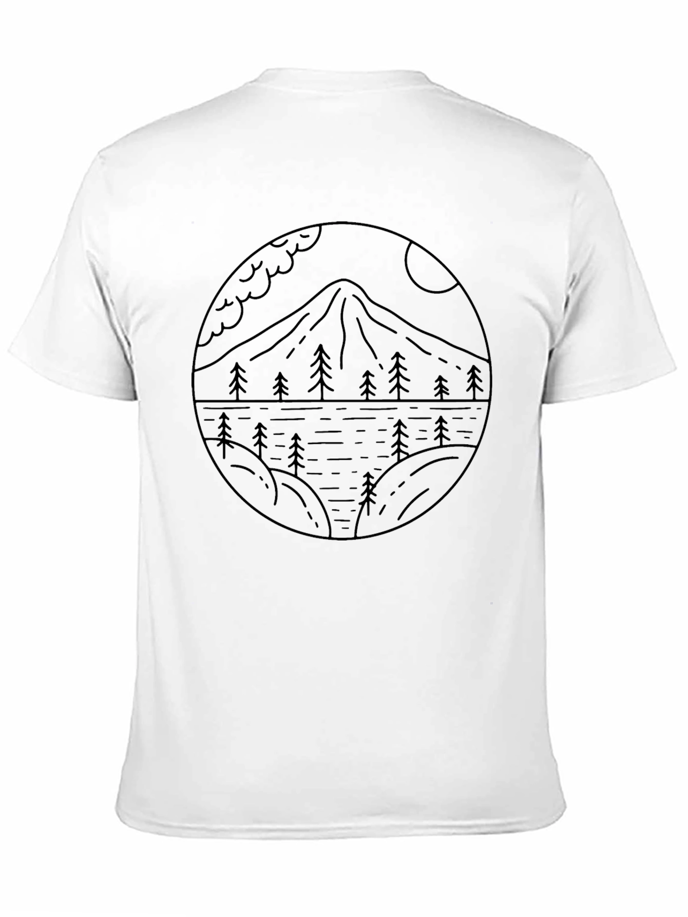 Nature Line Art Graphic T-Shirt