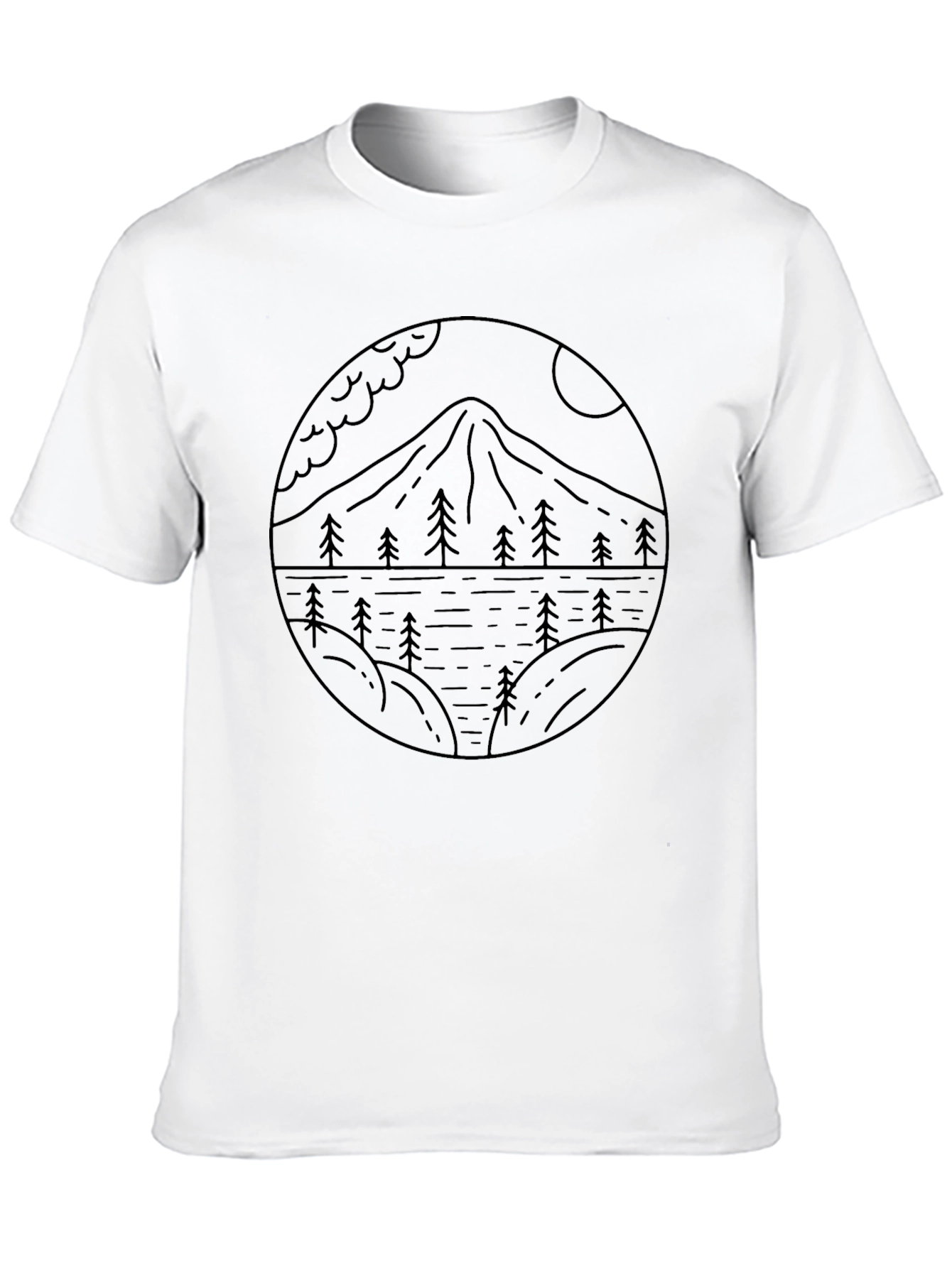 Nature Line Art Graphic T-Shirt
