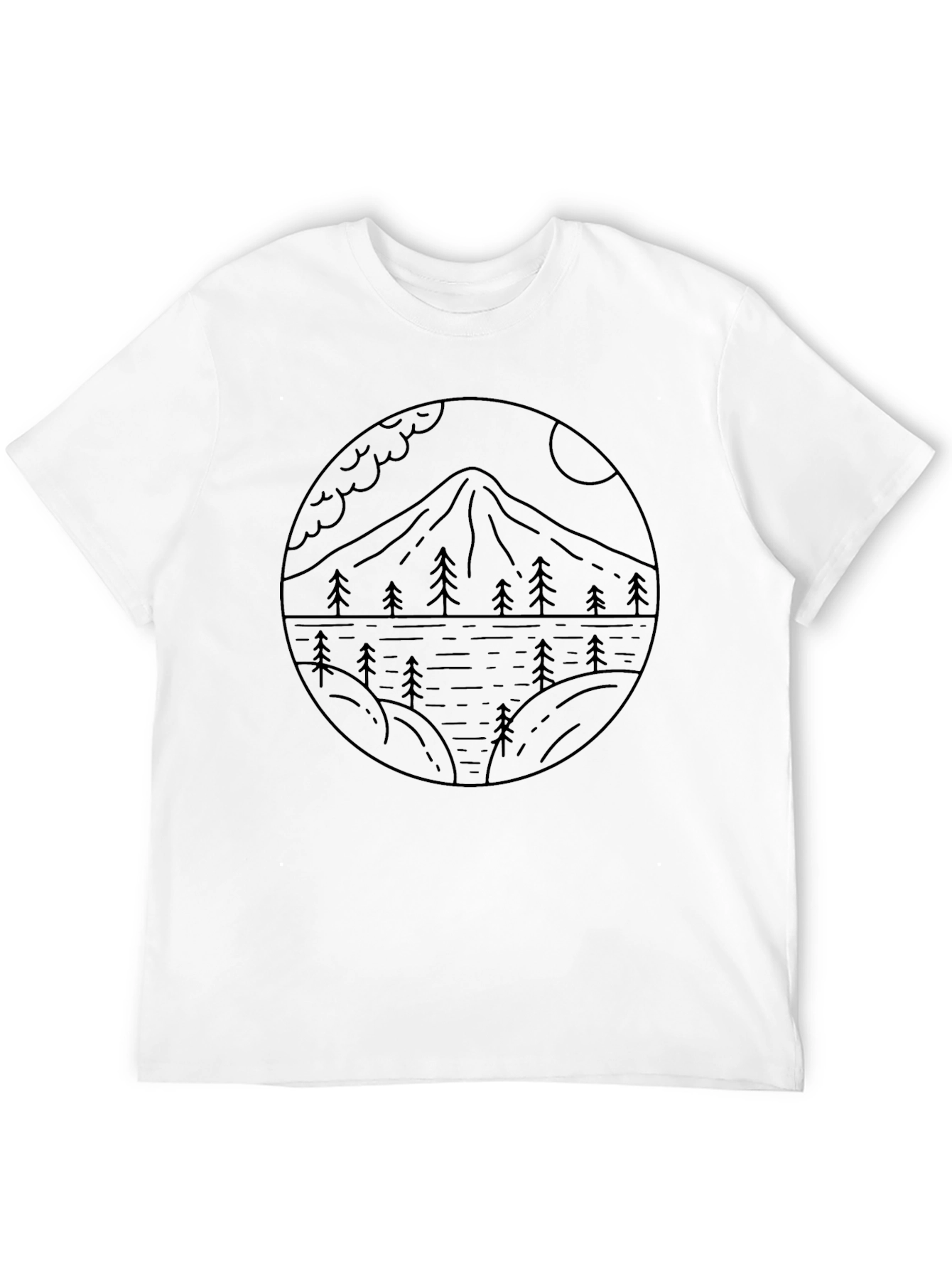 Nature Line Art Graphic T-Shirt