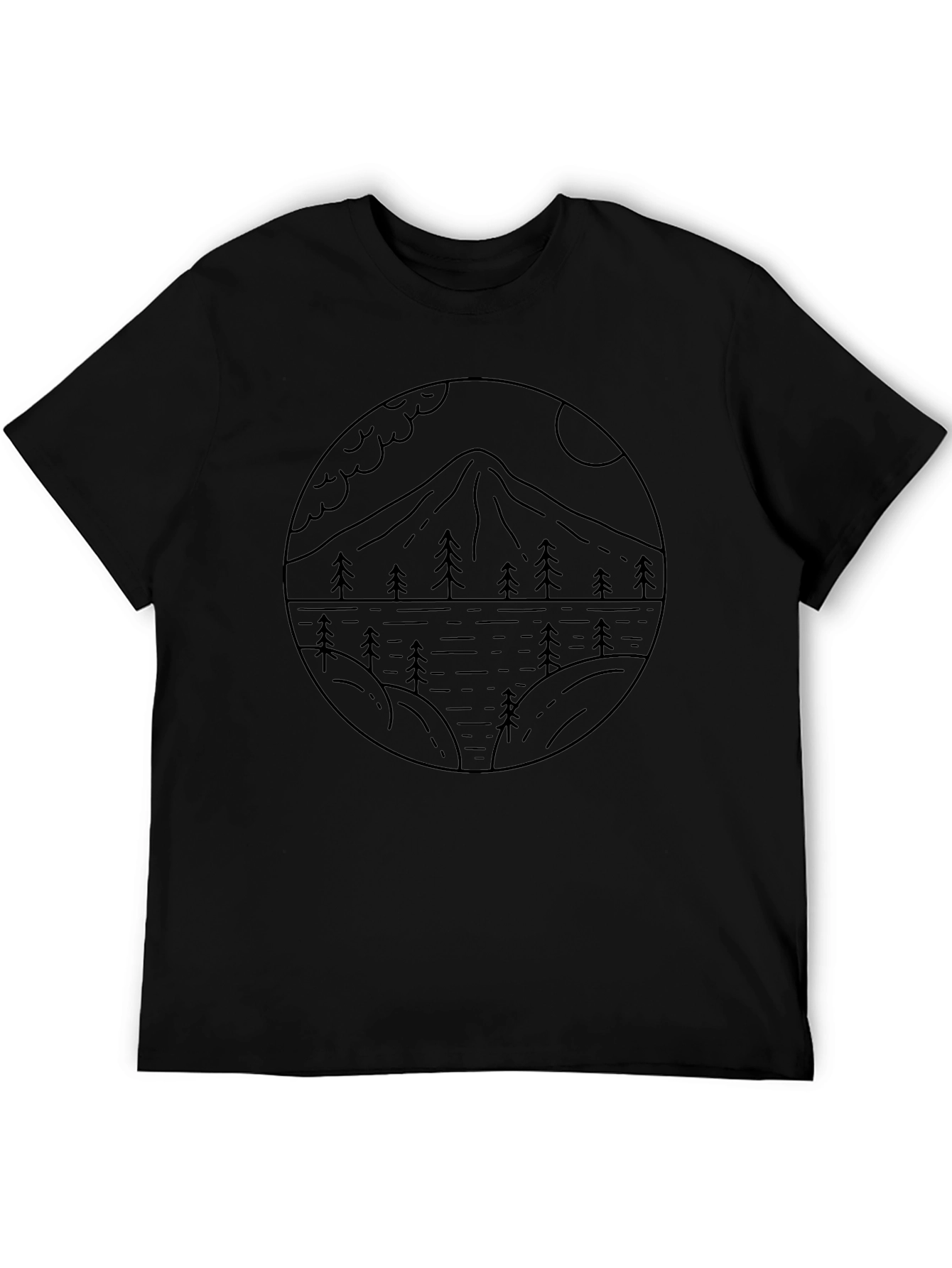 Nature Line Art Graphic T-Shirt