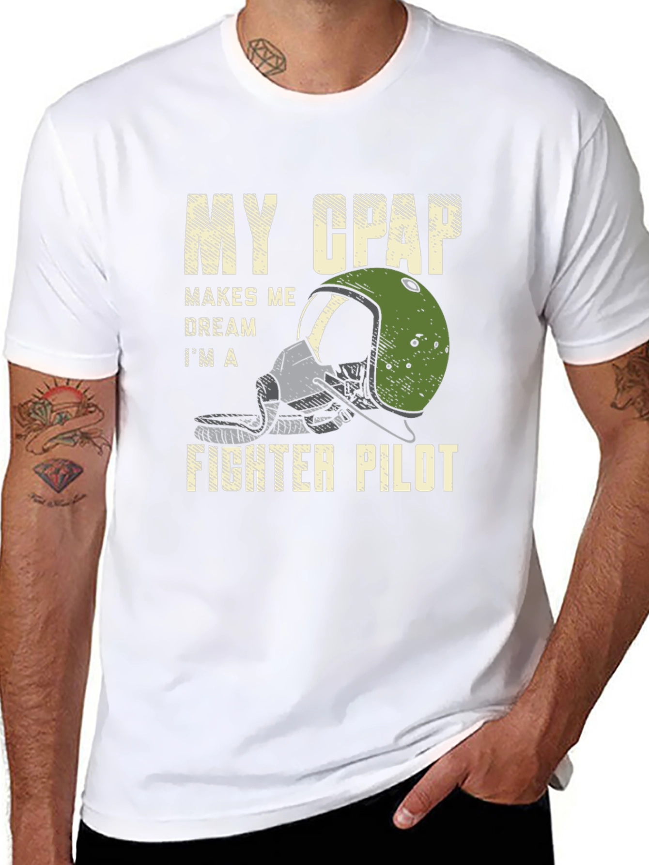 CPAP Fighter Pilot T-Shirt - Sleep Apnea Awareness