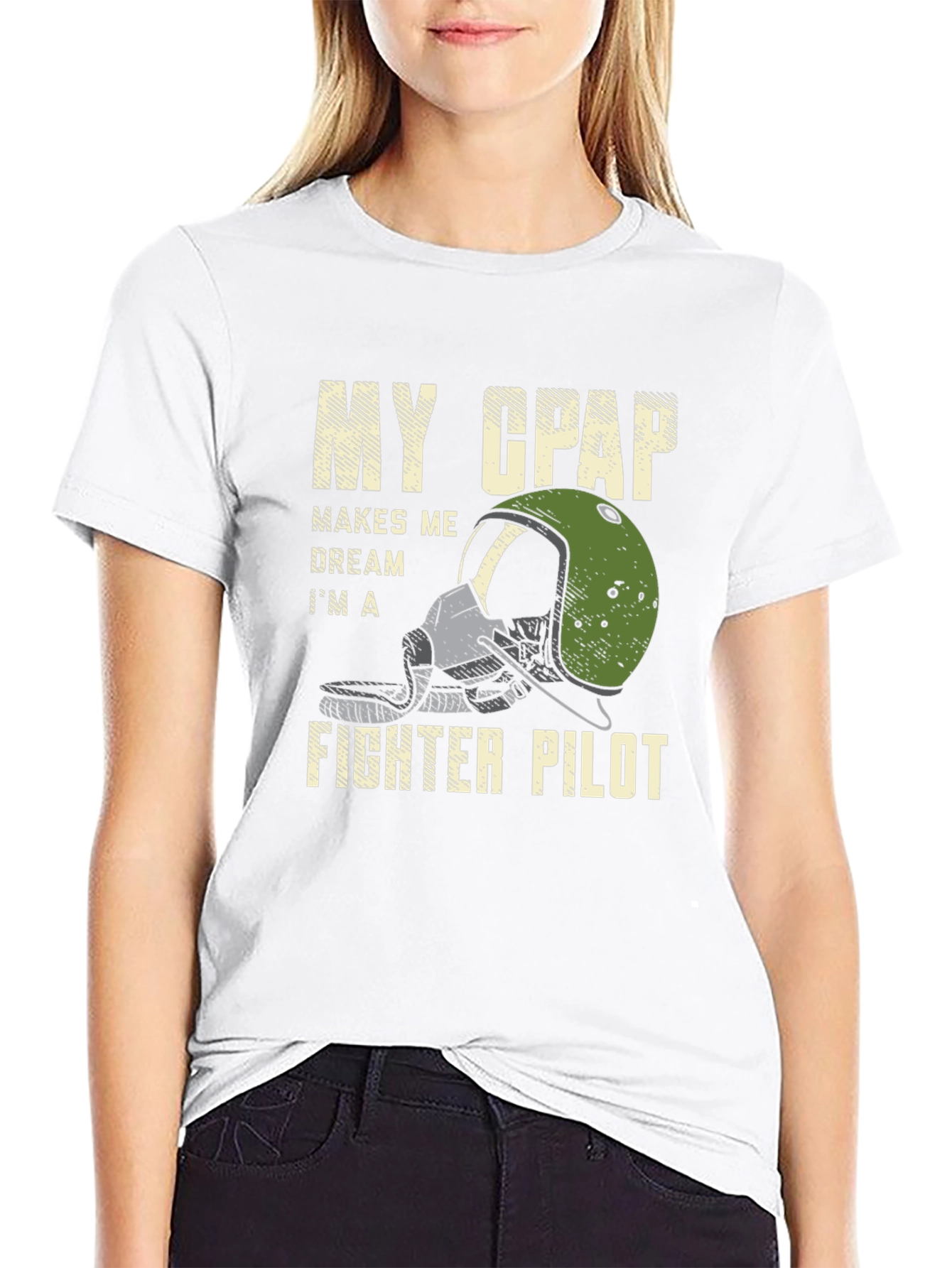 CPAP Fighter Pilot T-Shirt - Sleep Apnea Awareness