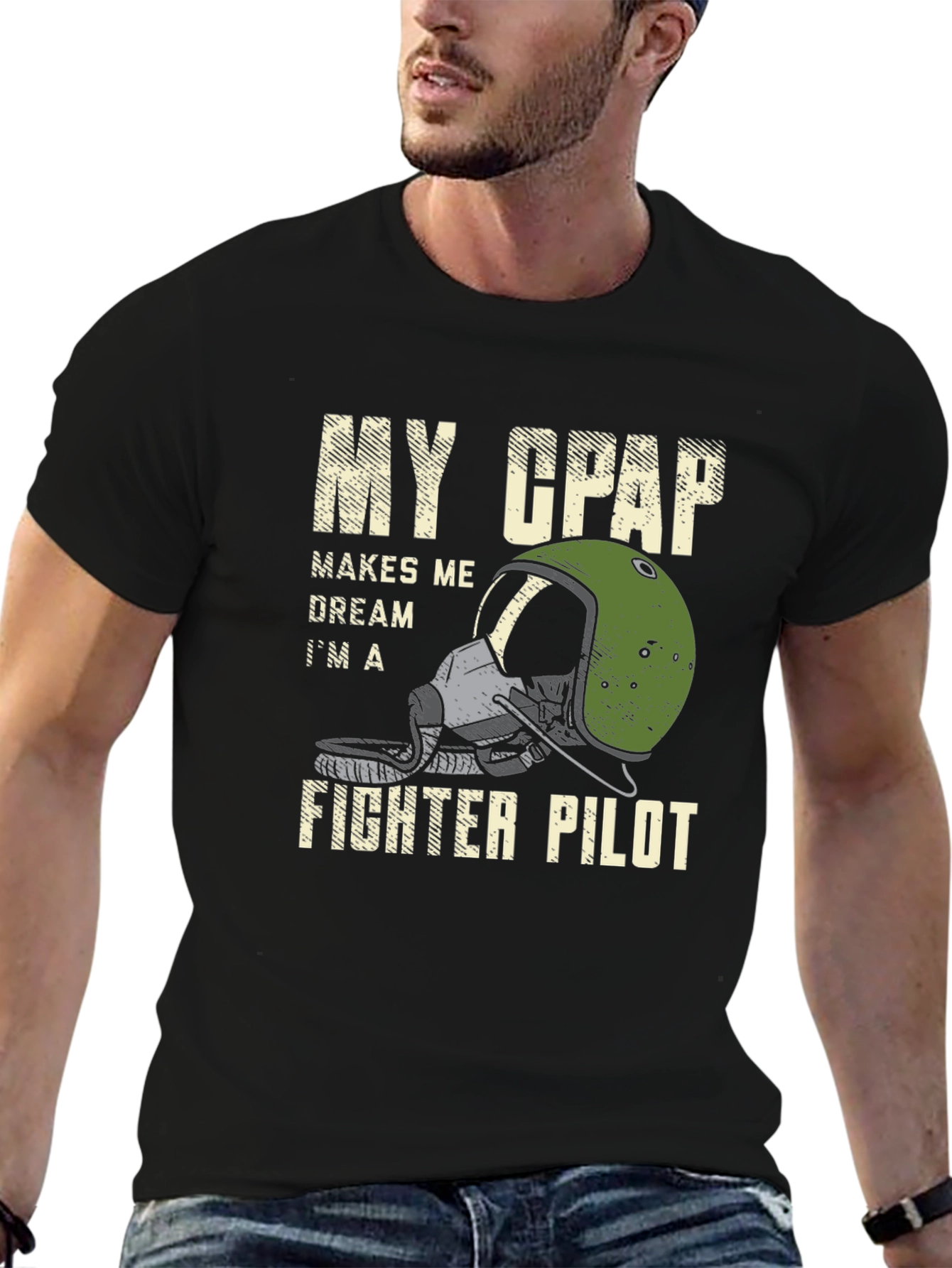 CPAP Fighter Pilot T-Shirt - Sleep Apnea Awareness