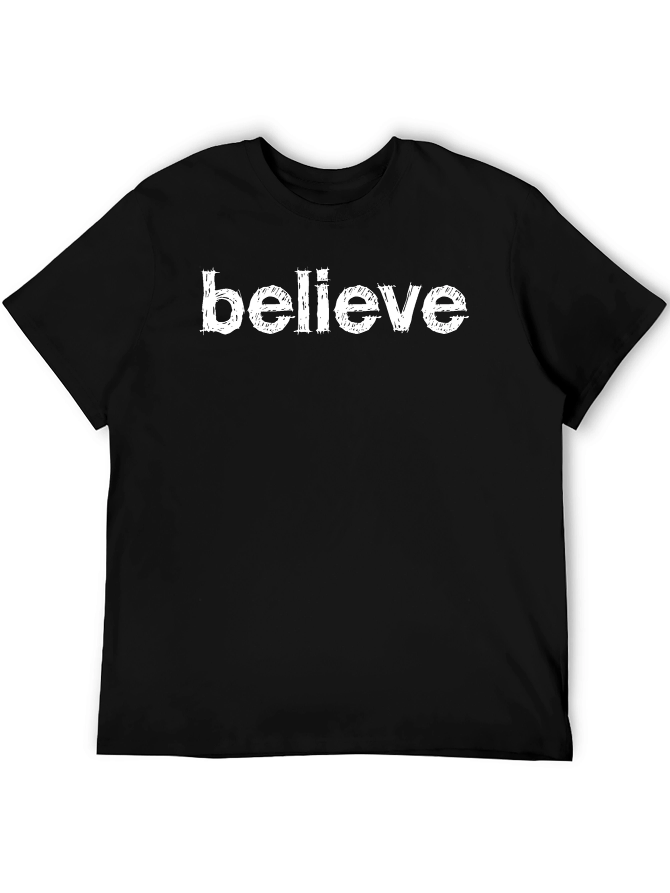 Believe Graphic Tee - Black Cotton Blend