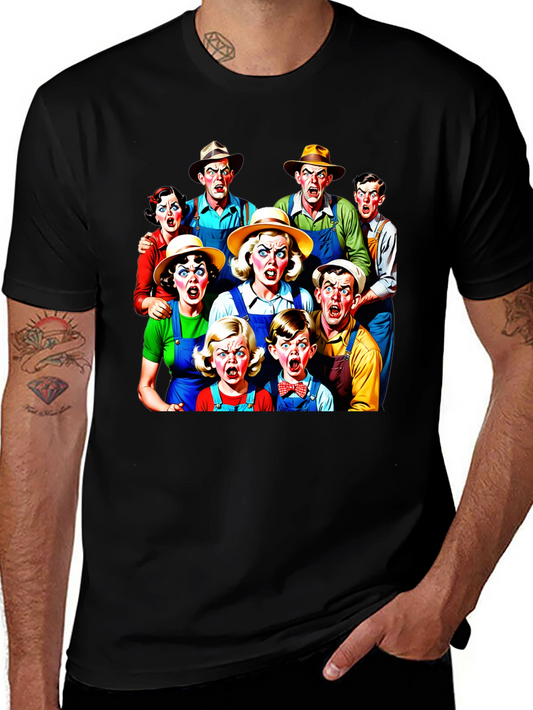 Angry Mob T-Shirt: Classic Horror Film Group Tee