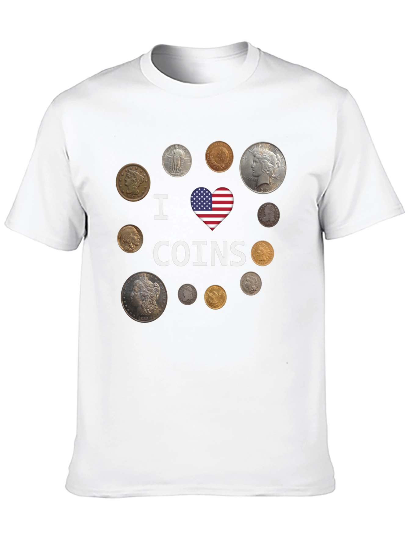 I Heart Coins Black T-Shirt