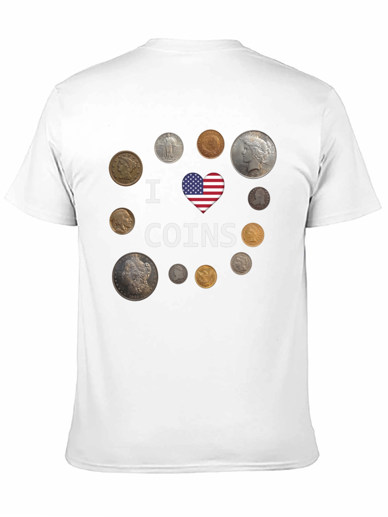 I Heart Coins Black T-Shirt