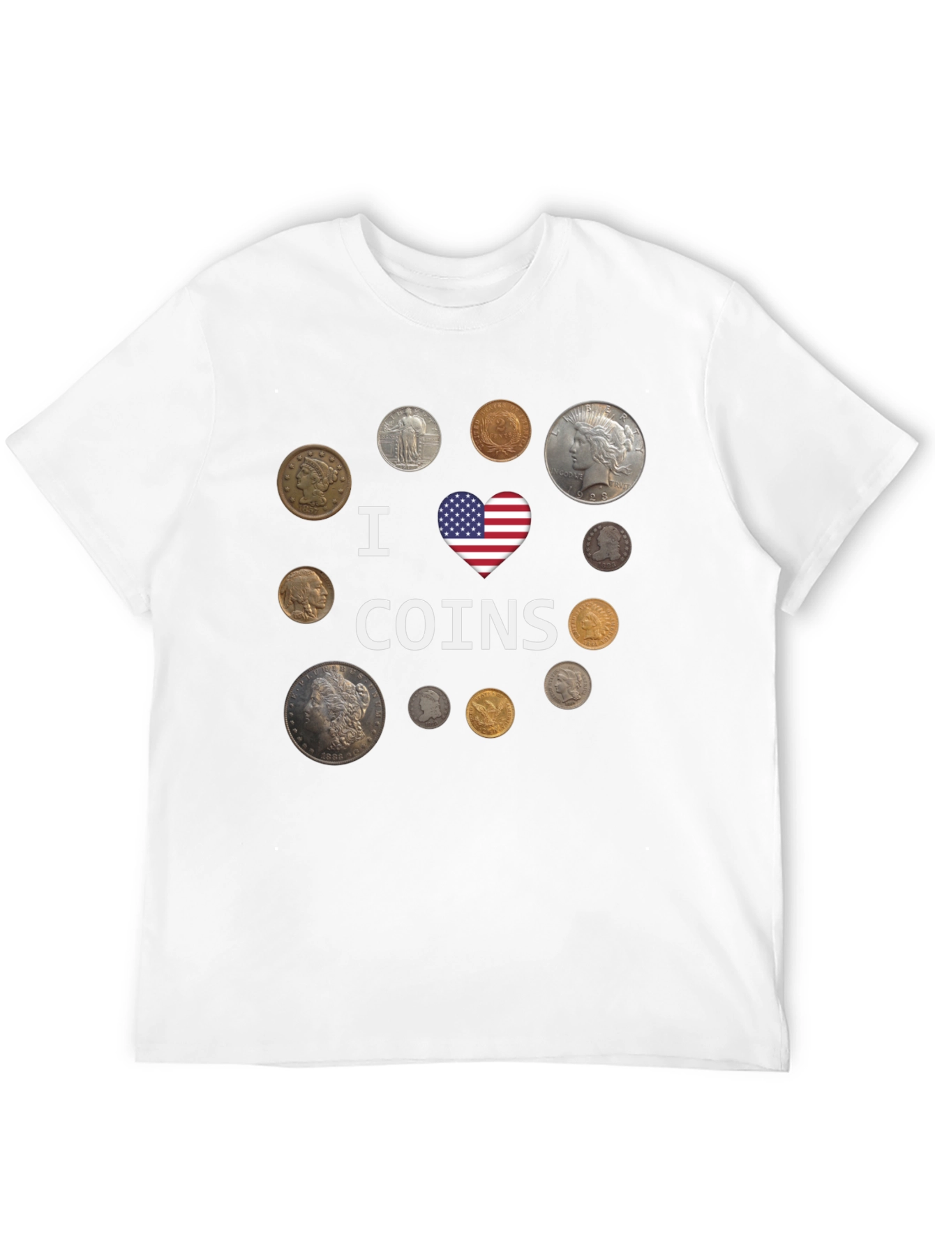 I Heart Coins Black T-Shirt