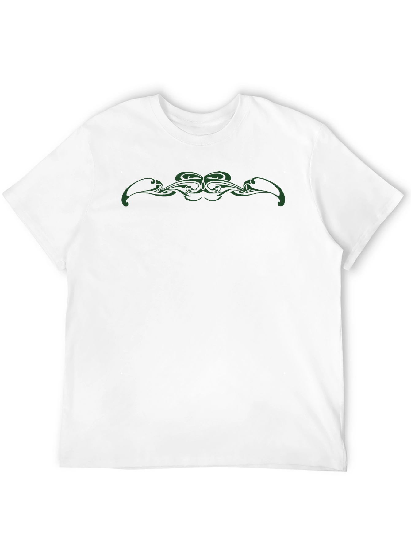 Mens Black T-Shirt with Green Tribal Design