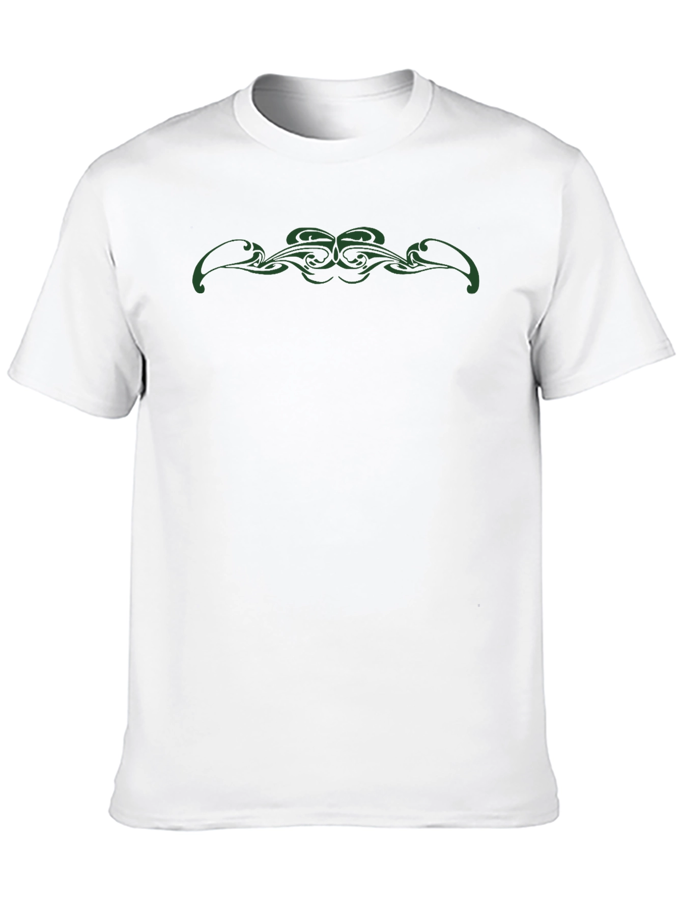Mens Black T-Shirt with Green Tribal Design