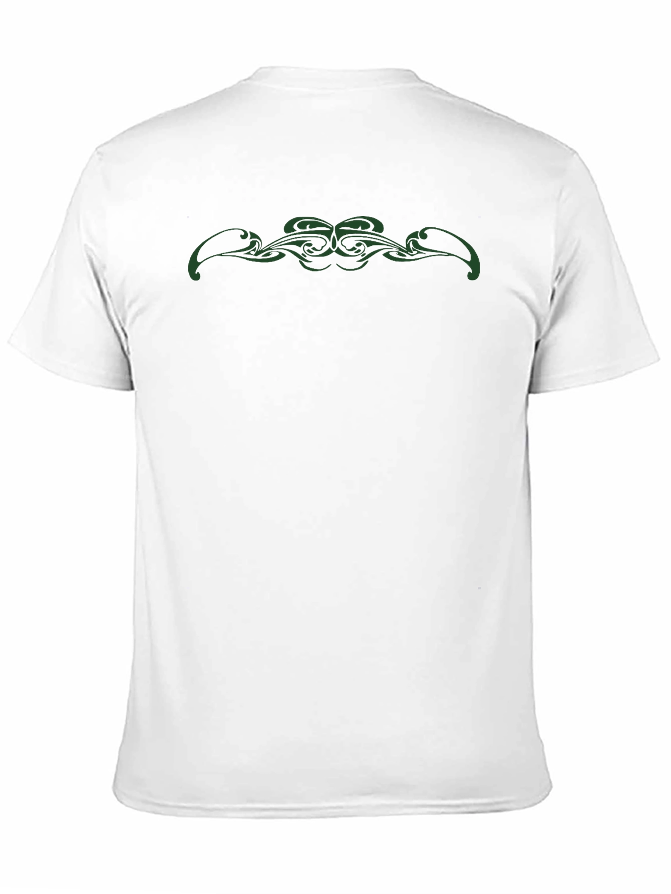 Mens Black T-Shirt with Green Tribal Design