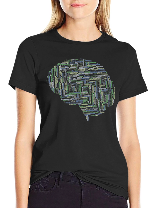 Brain Word Cloud T-Shirt - Research Memory Genetics