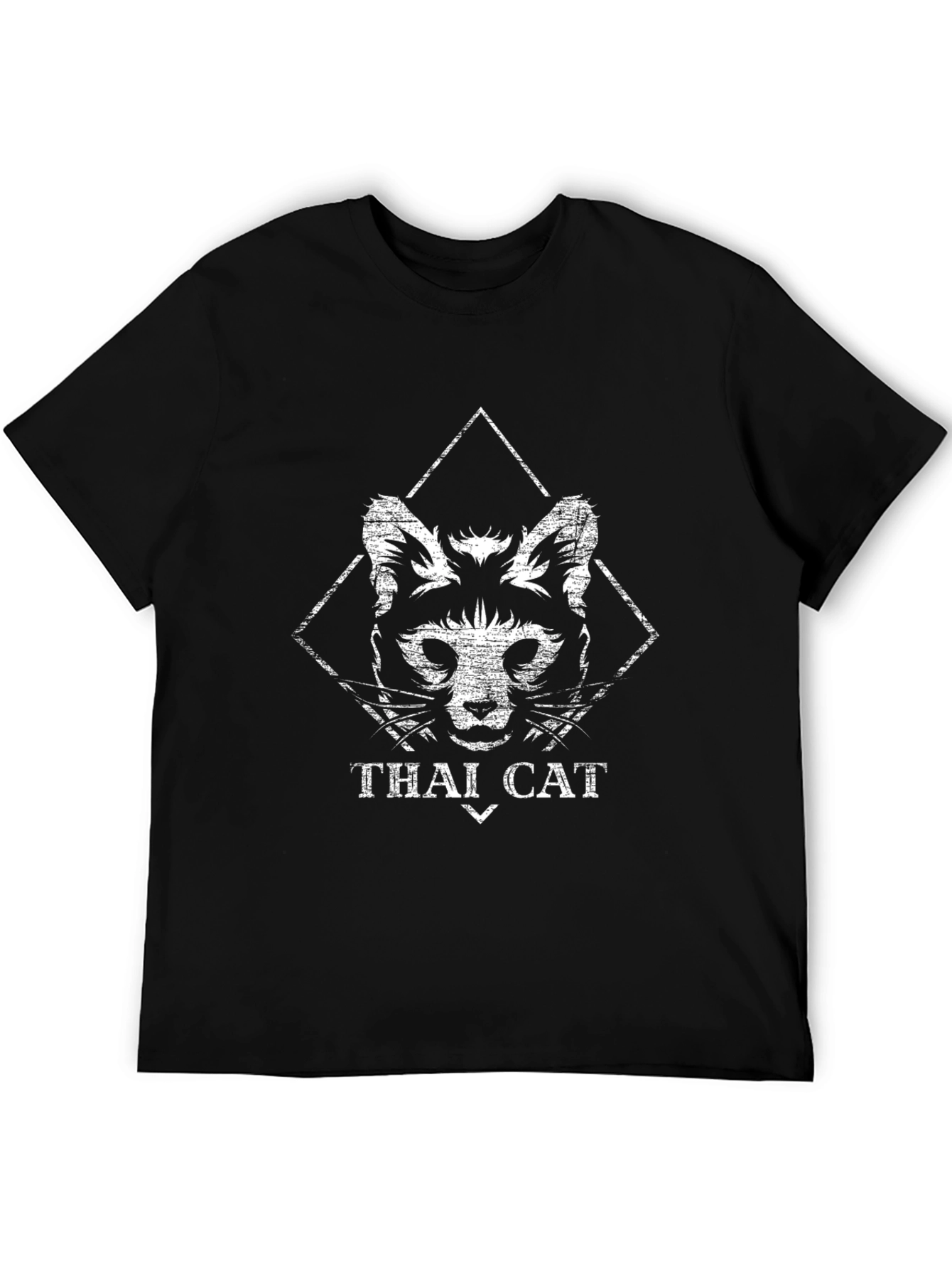 Thai Cat Graphic T-Shirt - Black