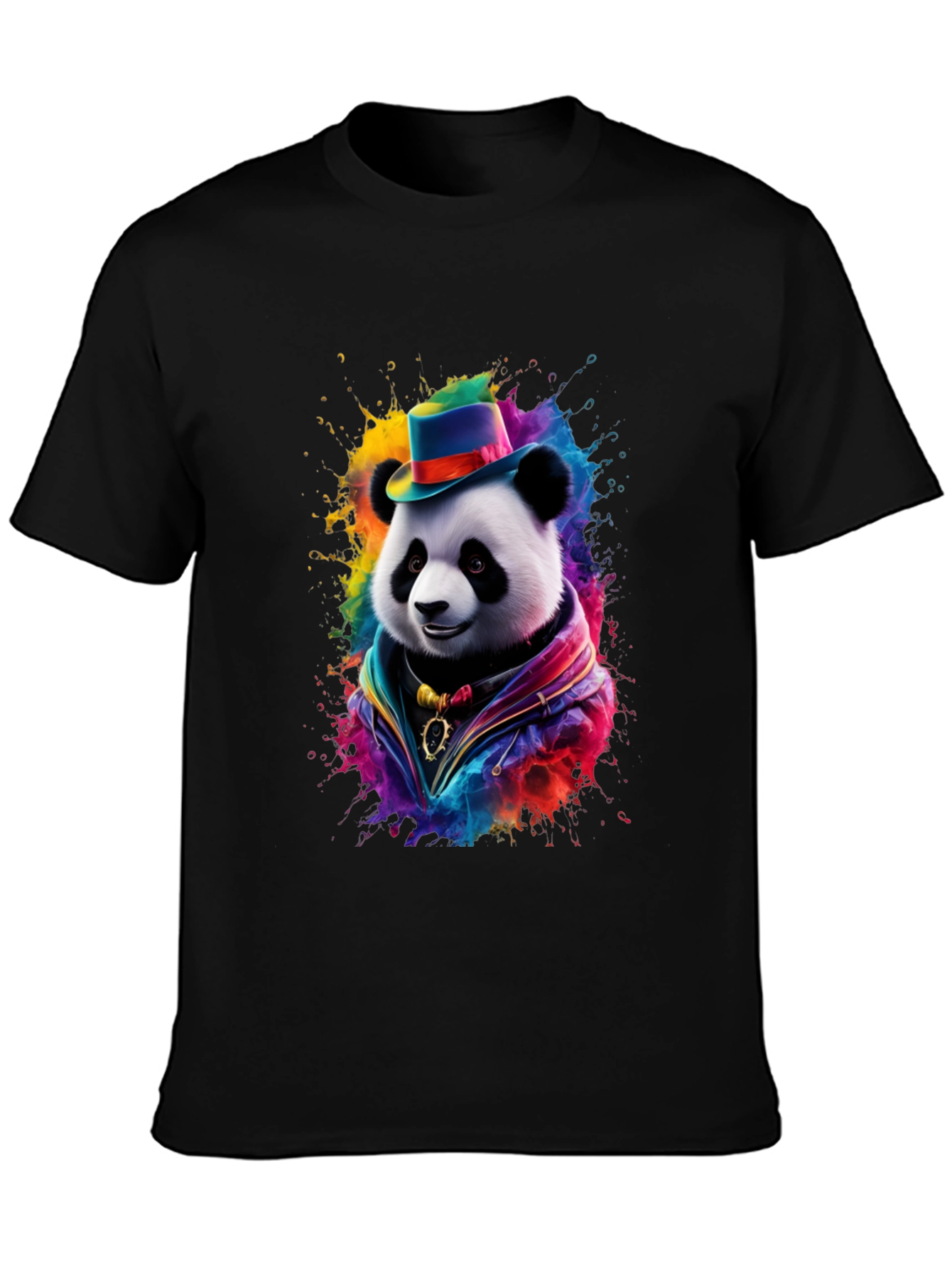 Panda Hat Colorful T-Shirt