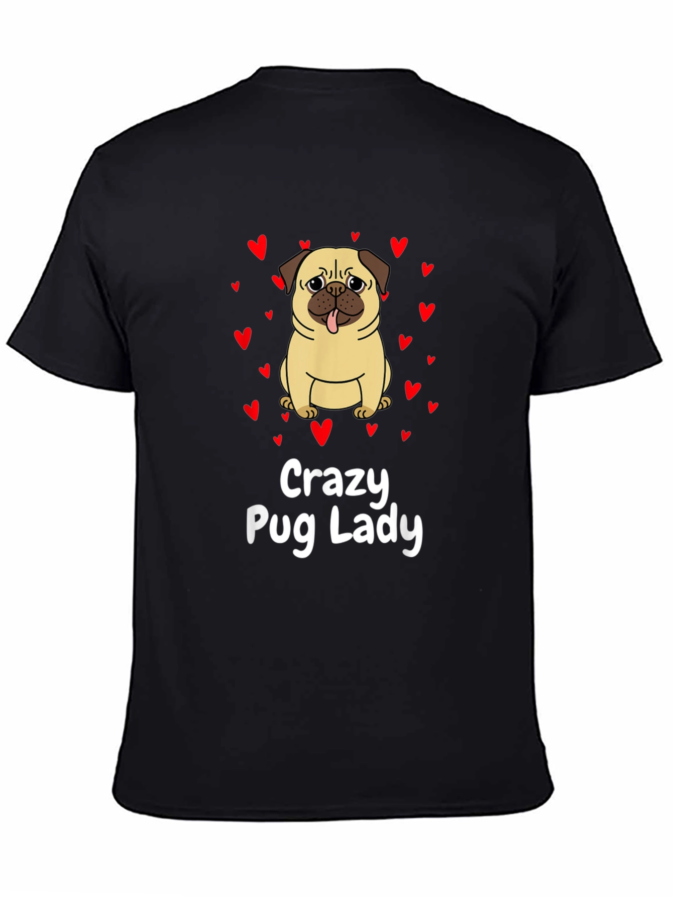 Crazy Pug Lady Graphic T-Shirt