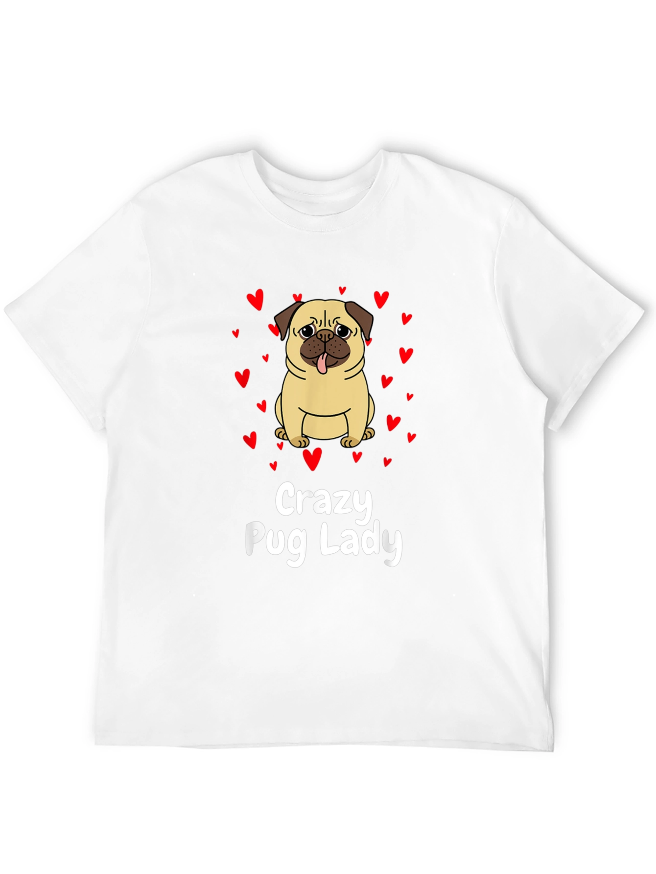 Crazy Pug Lady Graphic T-Shirt