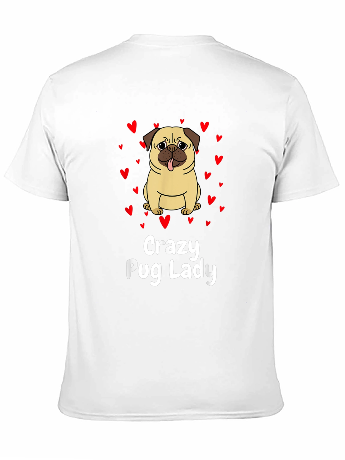 Crazy Pug Lady Graphic T-Shirt
