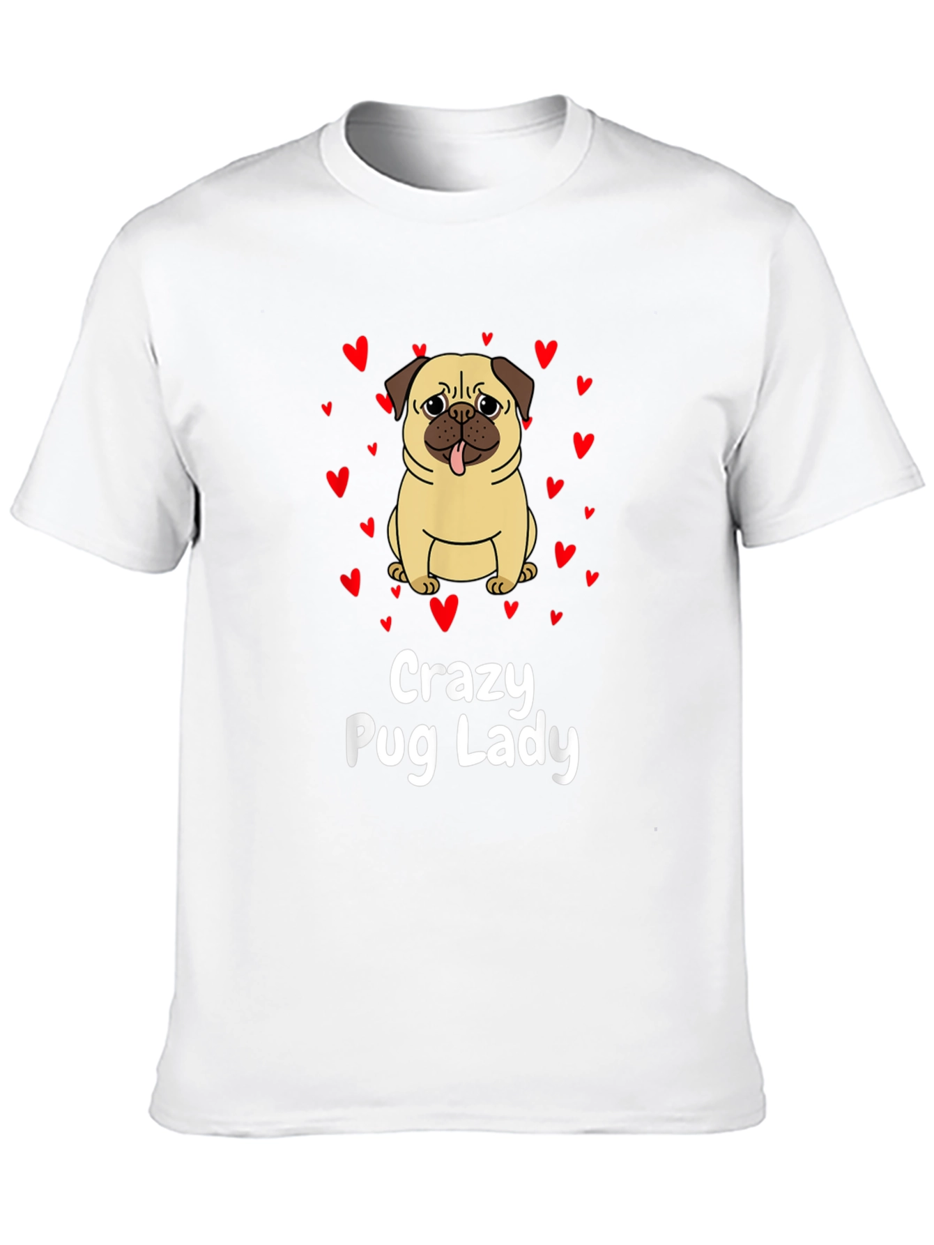Crazy Pug Lady Graphic T-Shirt