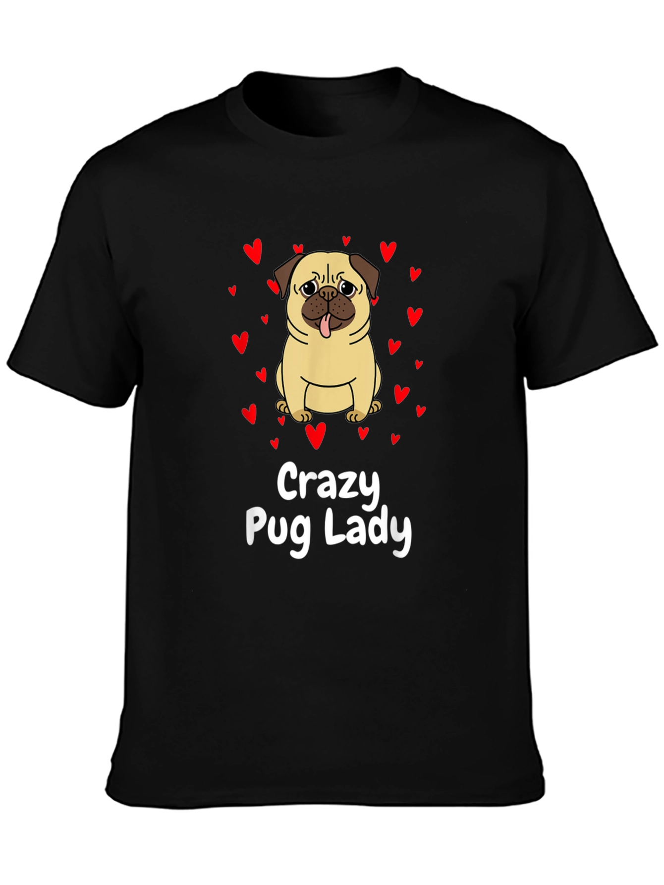 Crazy Pug Lady Graphic T-Shirt