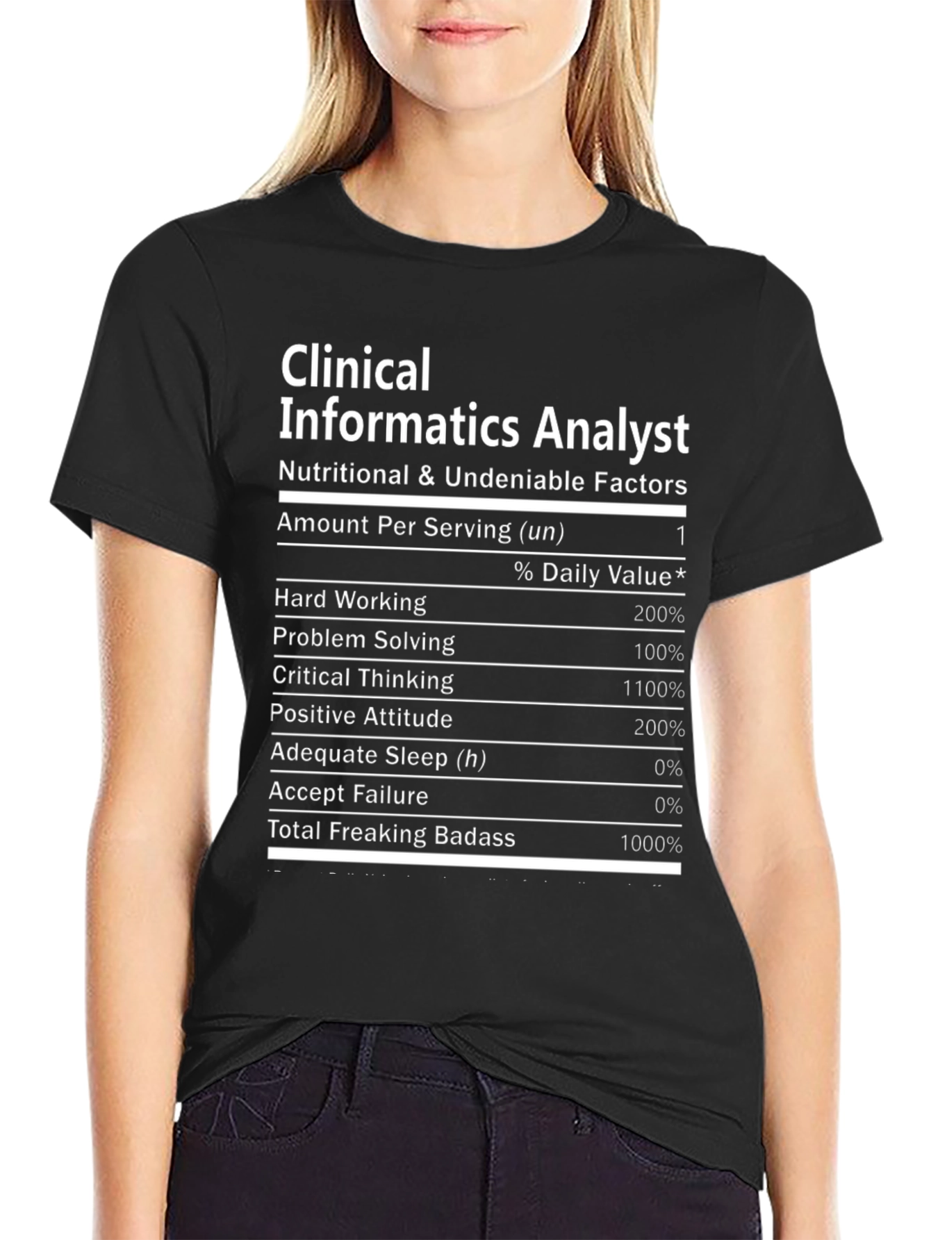 Clinical Informatics Analyst Nutrition Facts T-Shirt
