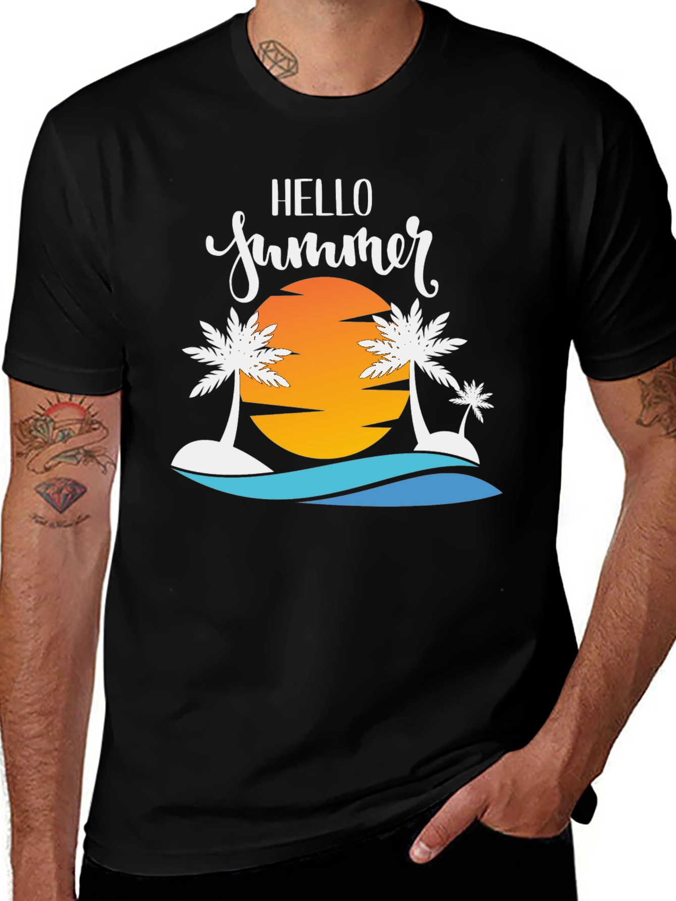 Hello Summer Graphic Tee - Beach Vibes