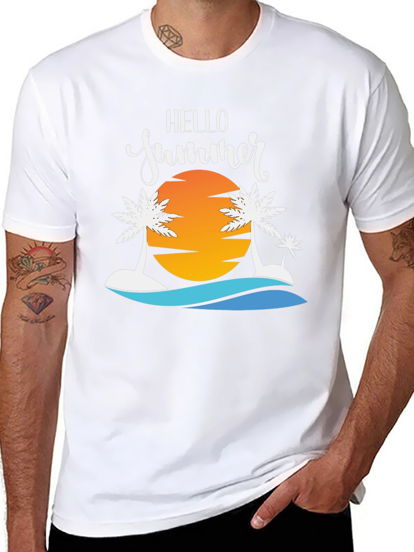 Hello Summer Graphic Tee - Beach Vibes