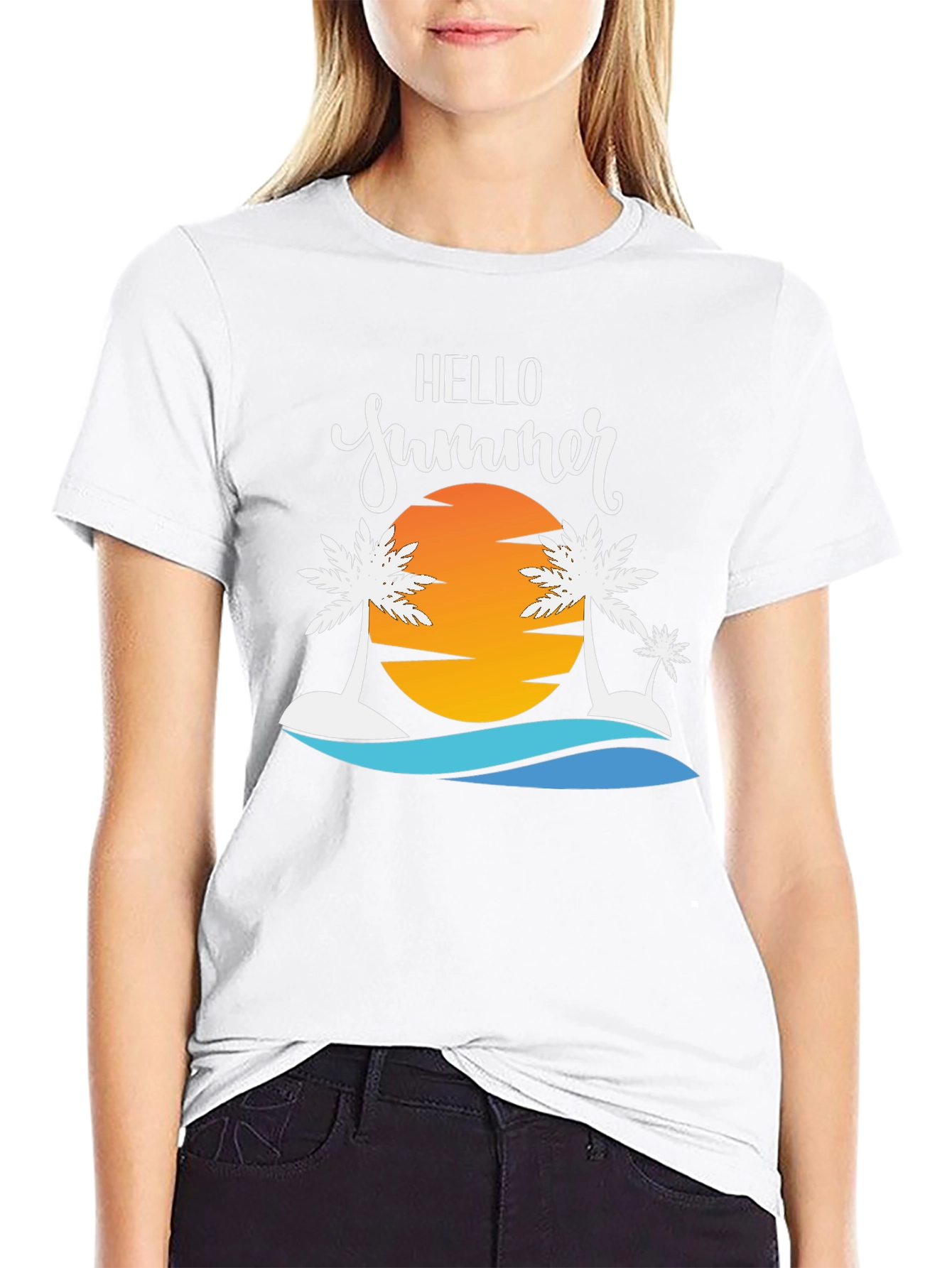 Hello Summer Graphic Tee - Beach Vibes