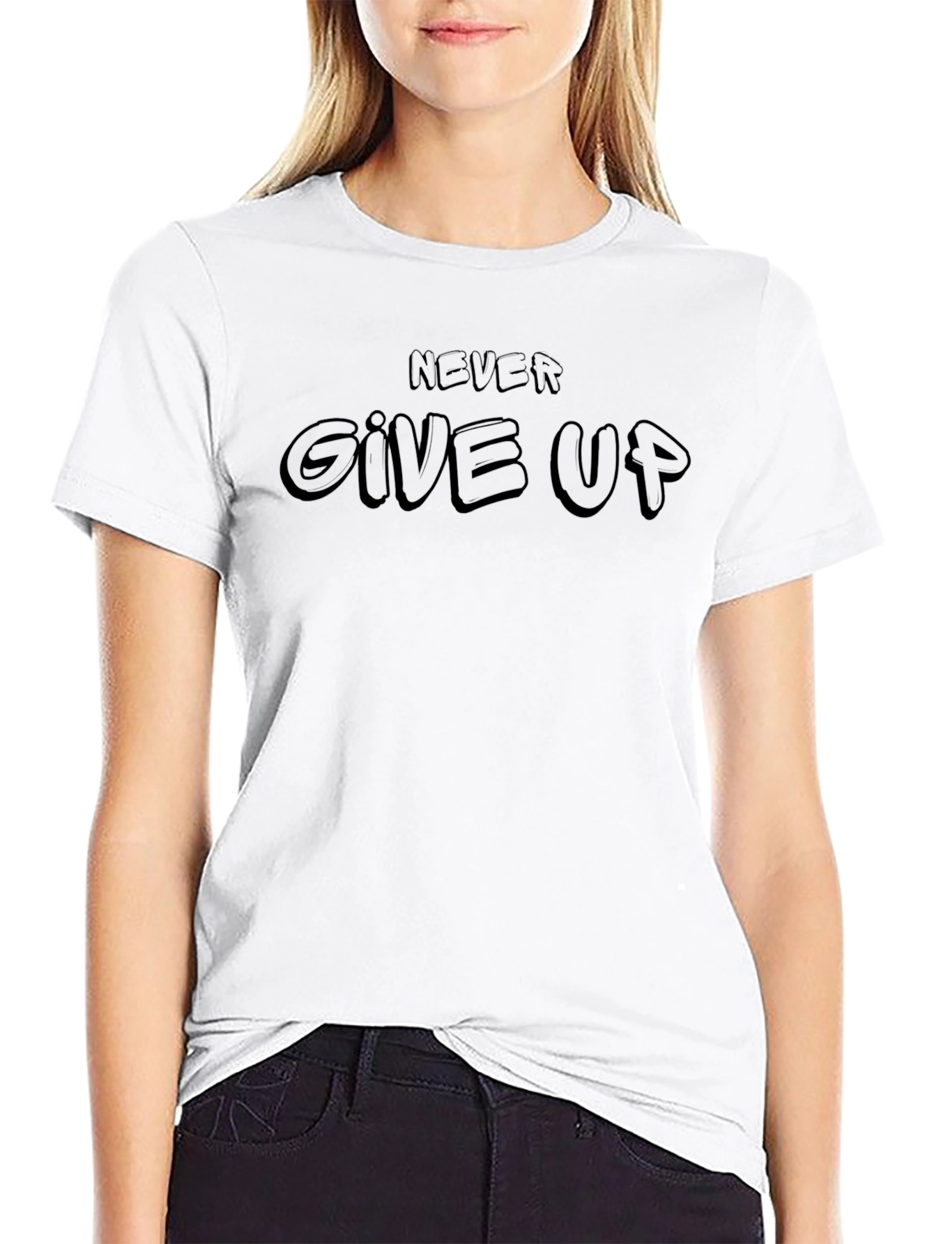 Never Give Up Graphic T-Shirt - Motivational Tee