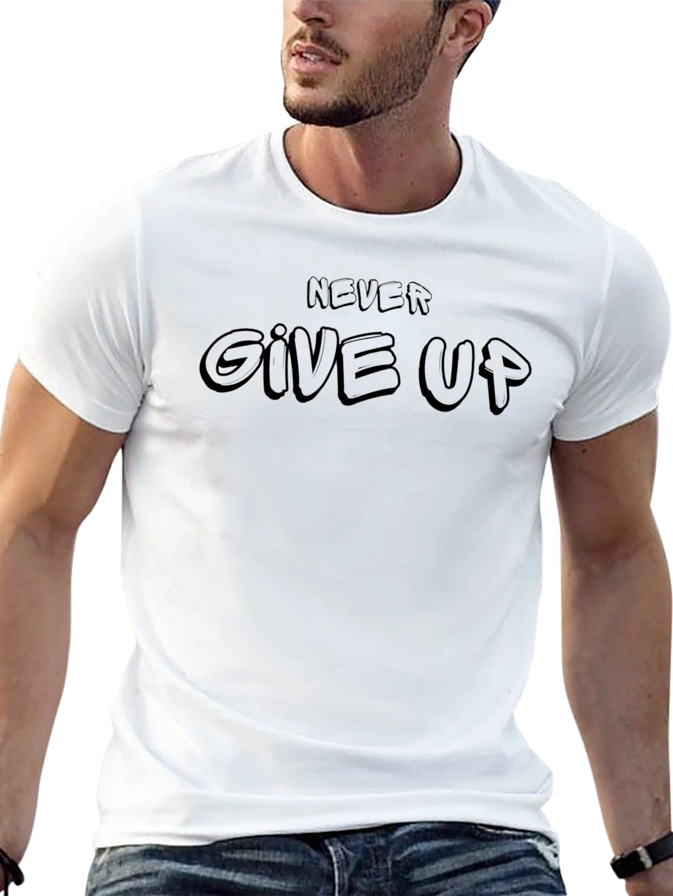 Never Give Up Graphic T-Shirt - Motivational Tee