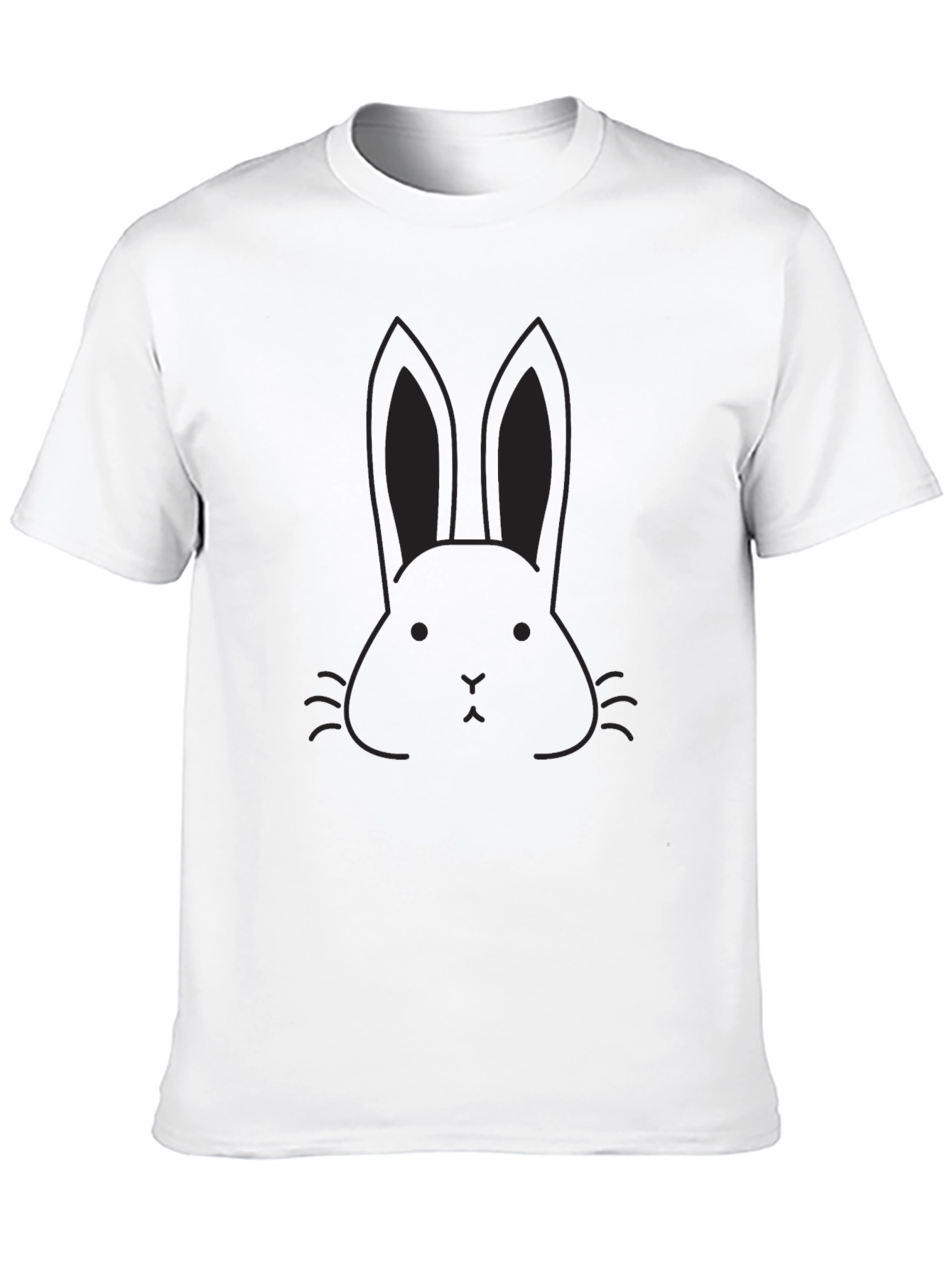 Mens Black T-Shirt - Bunny Rabbit Graphic Tee