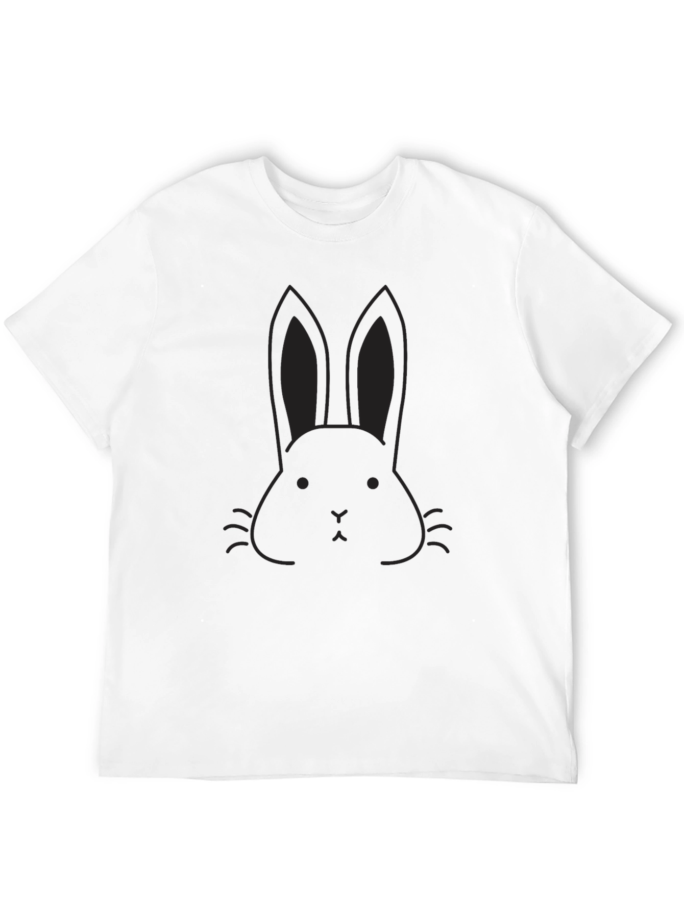 Mens Black T-Shirt - Bunny Rabbit Graphic Tee