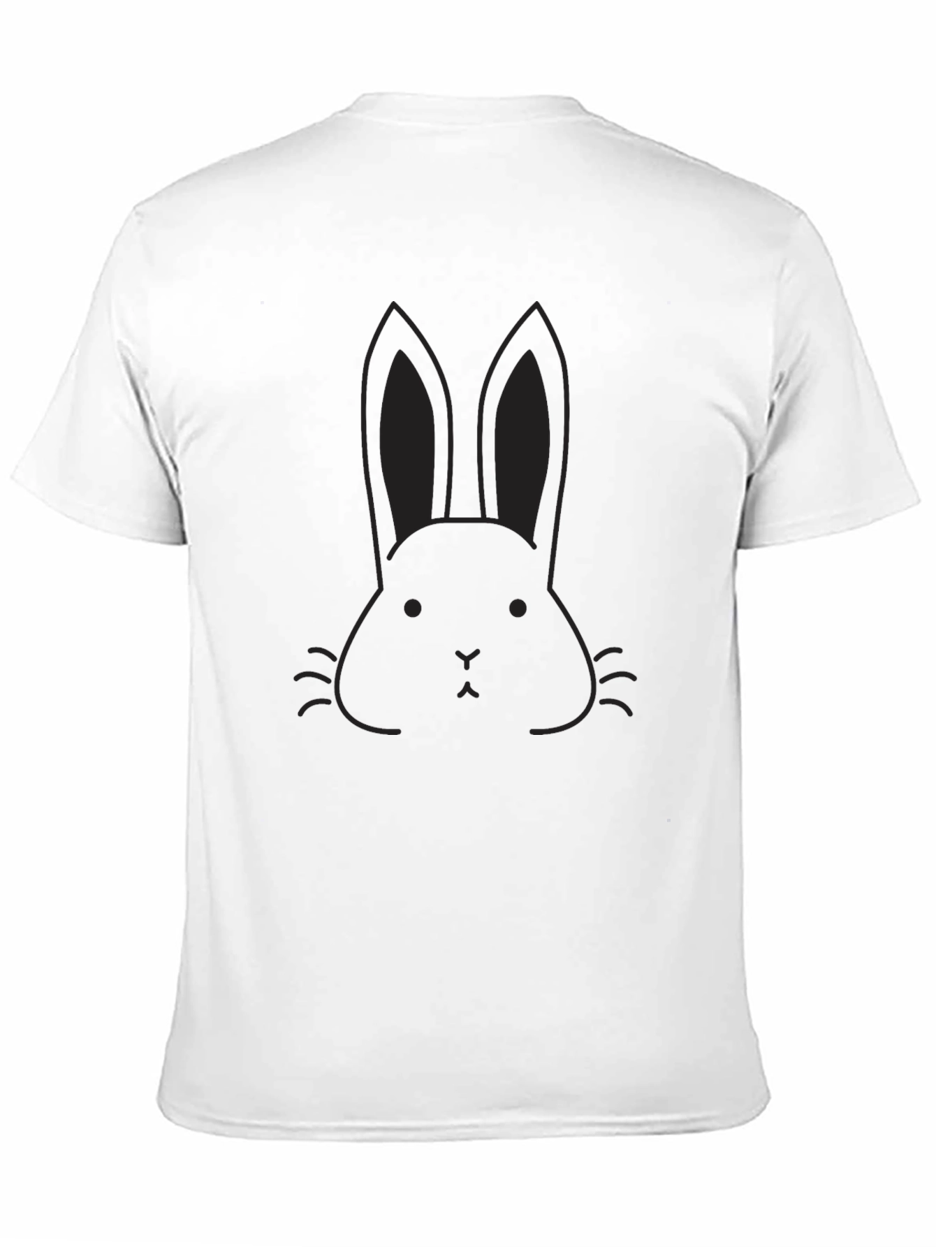 Mens Black T-Shirt - Bunny Rabbit Graphic Tee