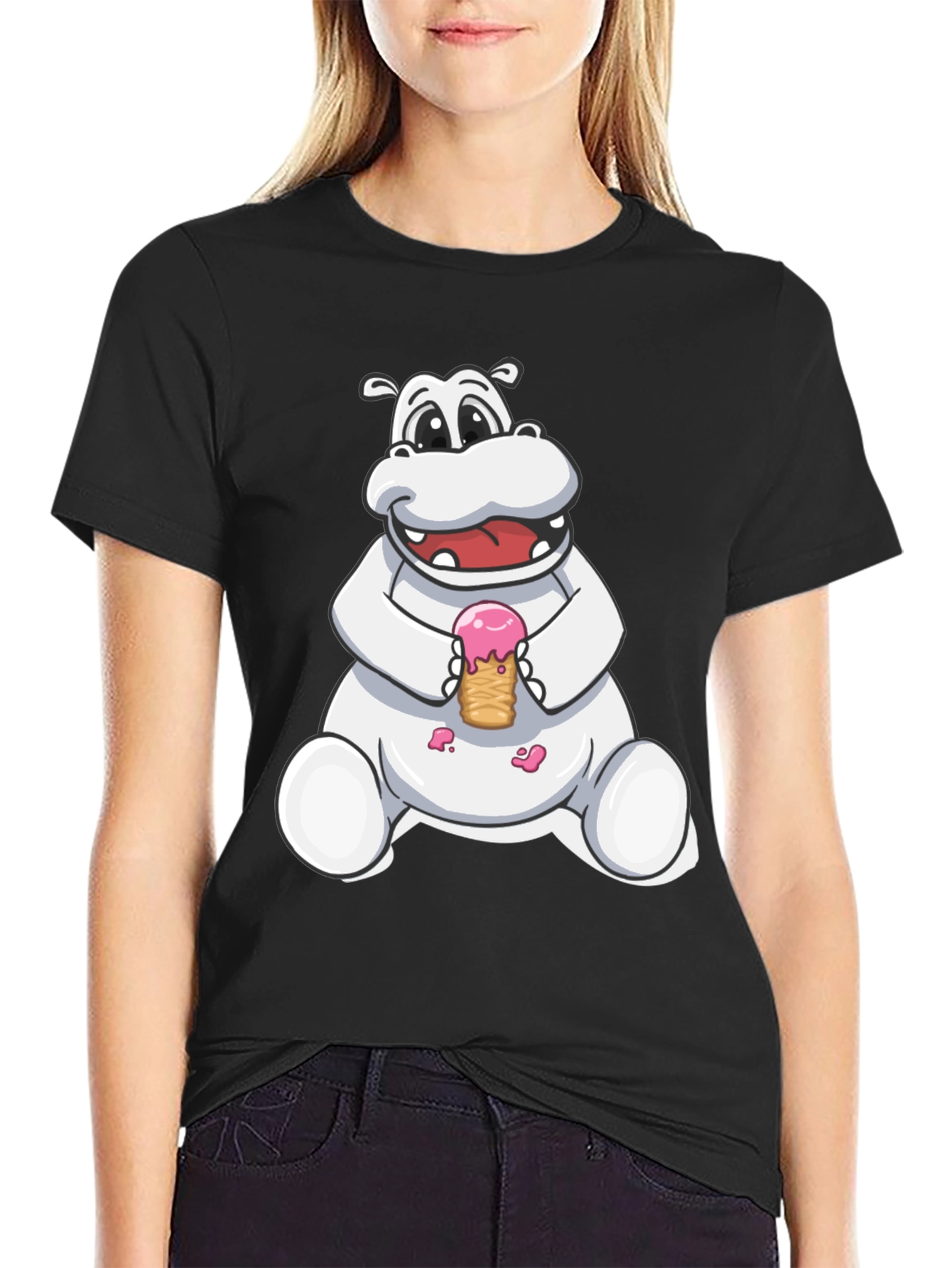 Hippo Ice Cream Graphic Tee