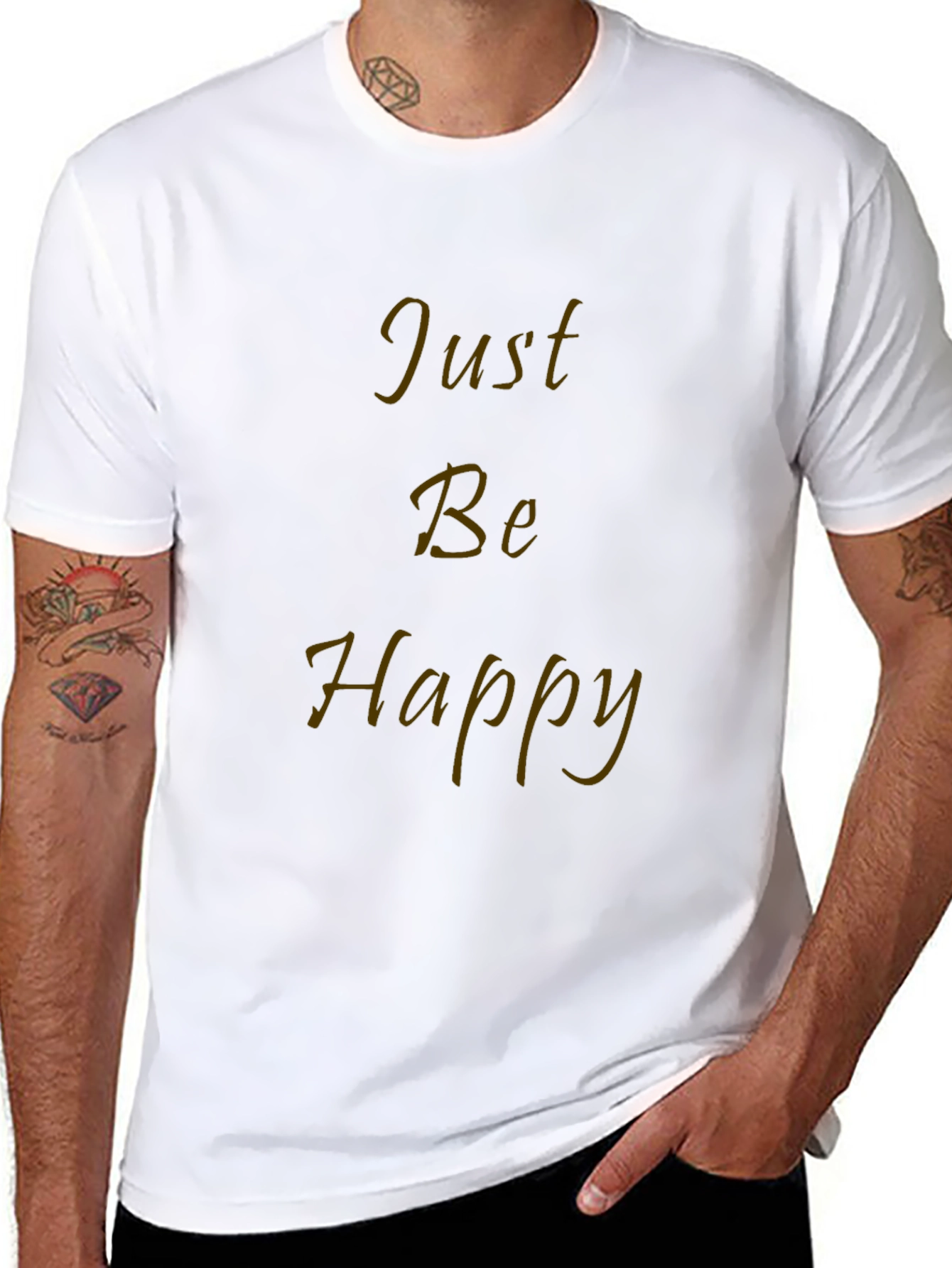 Just Be Happy Graphic Tee - Black