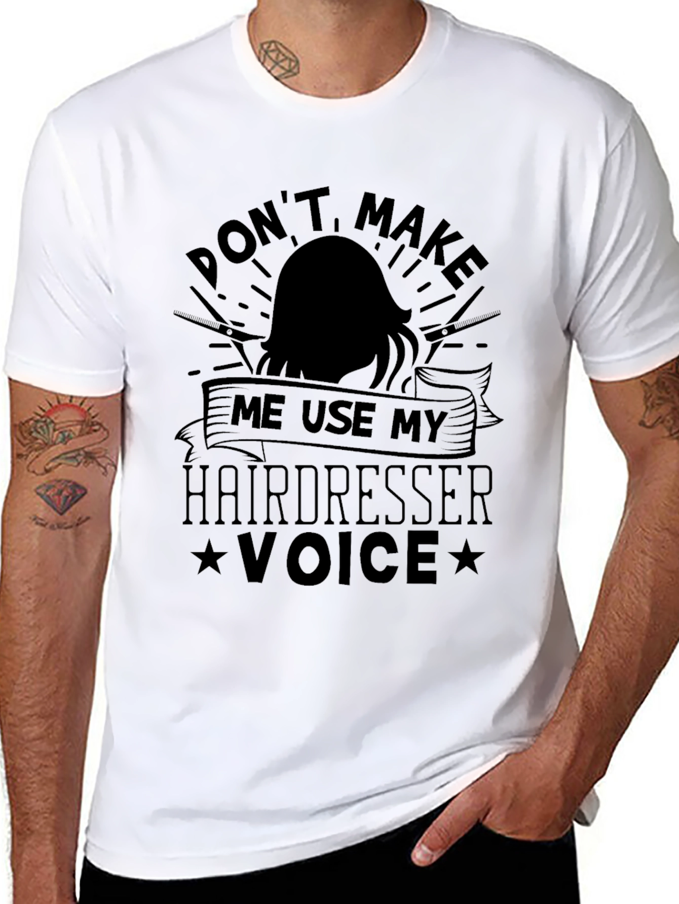 Funny Hairdresser Voice Graphic T-Shirt