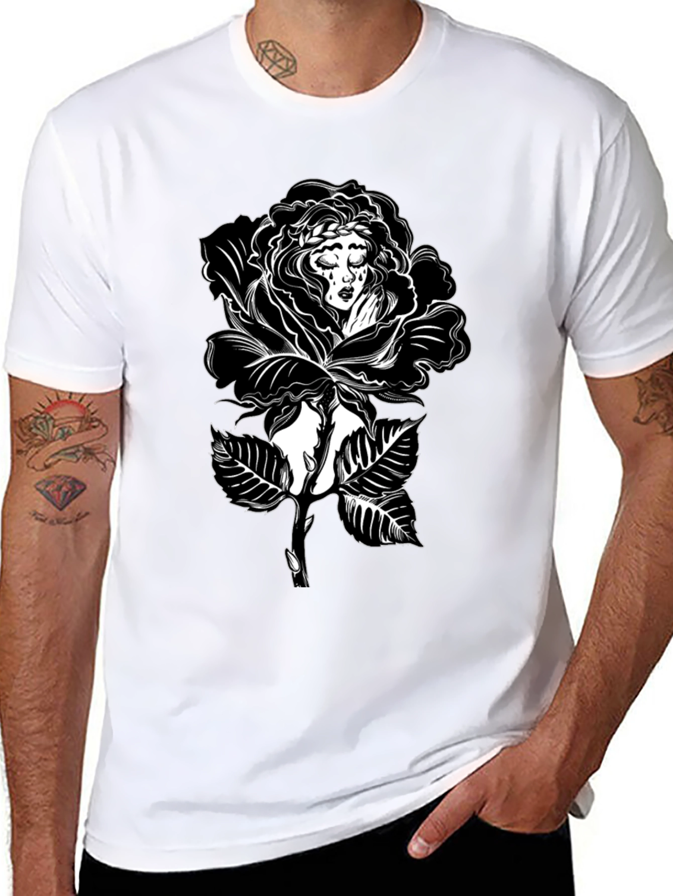 Black Rose Woman Graphic Tee