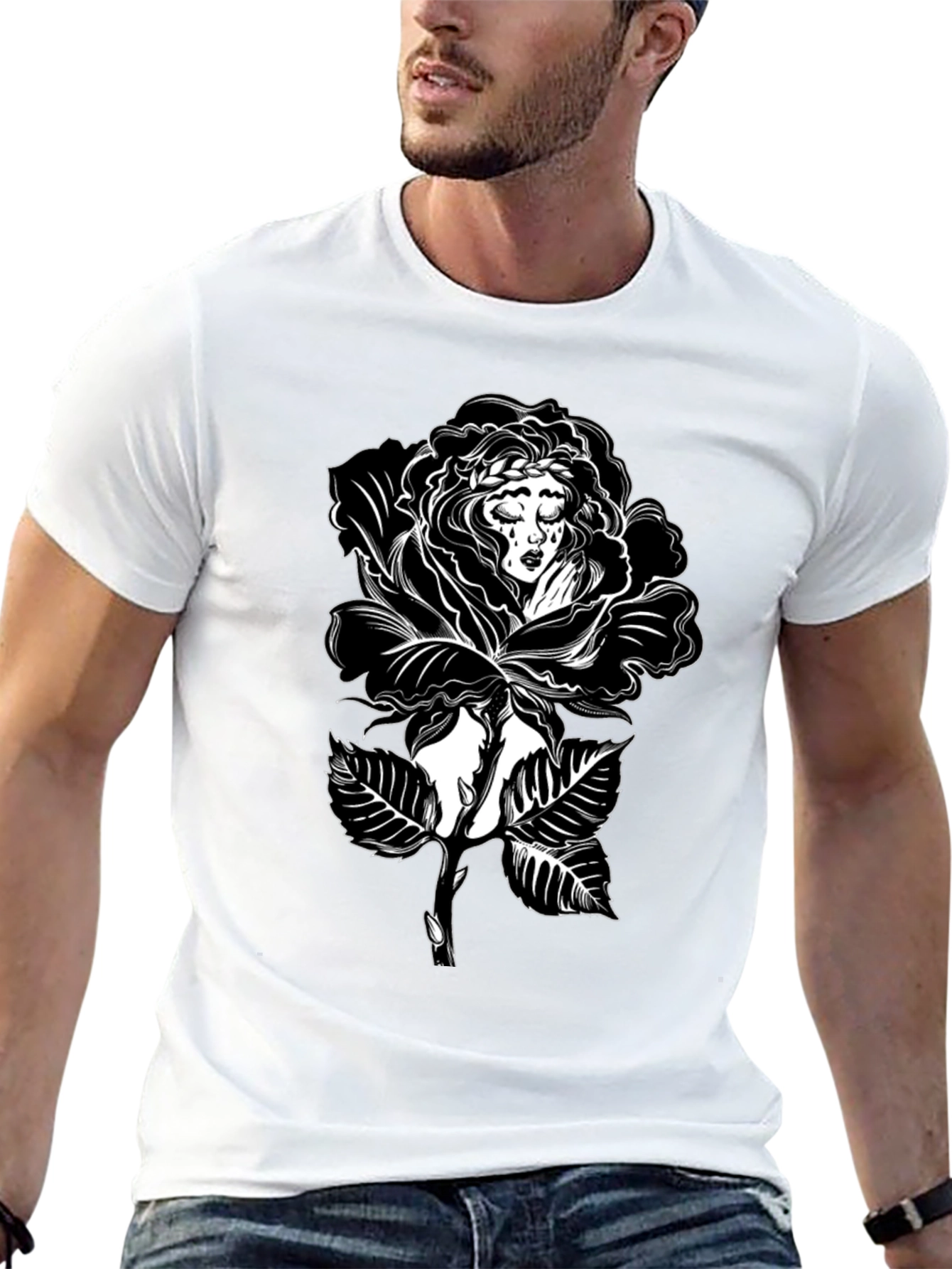 Black Rose Woman Graphic Tee