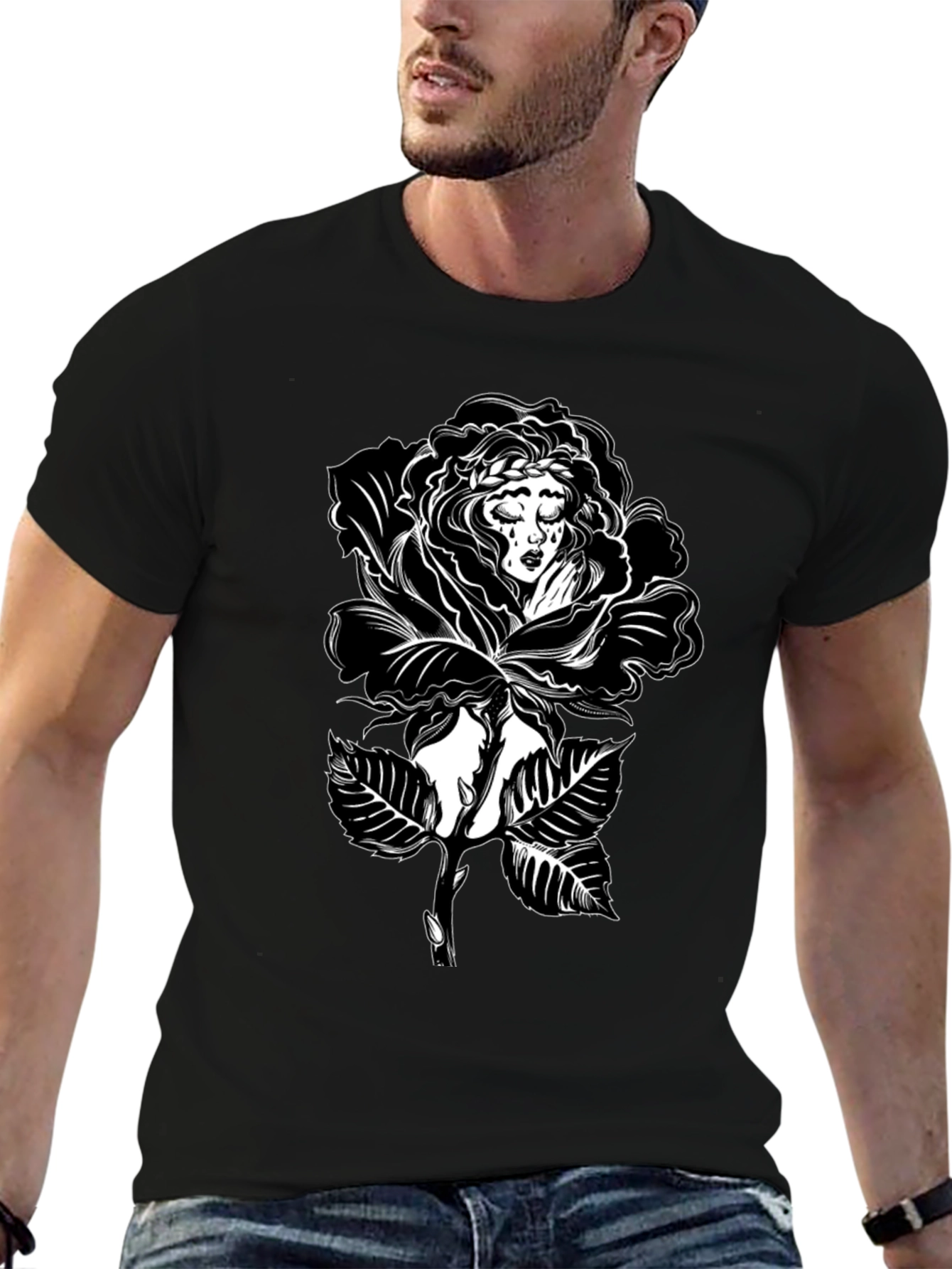 Black Rose Woman Graphic Tee