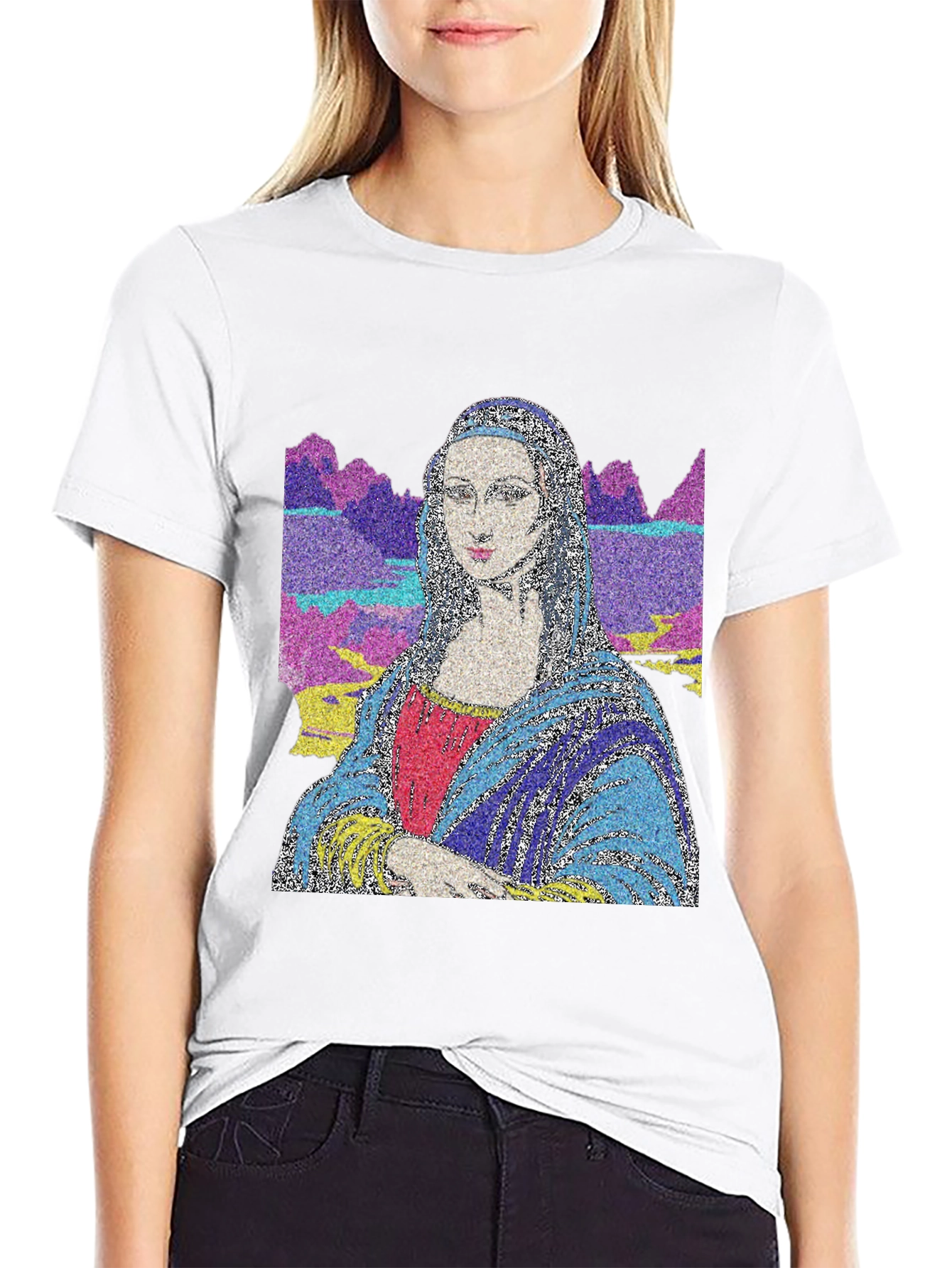 Mona Lisa Art T-Shirt - Mens Black Tee