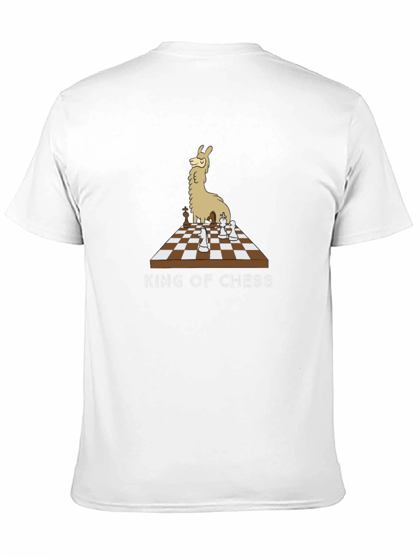 Llama King of Chess T-Shirt - Black Cotton Tee